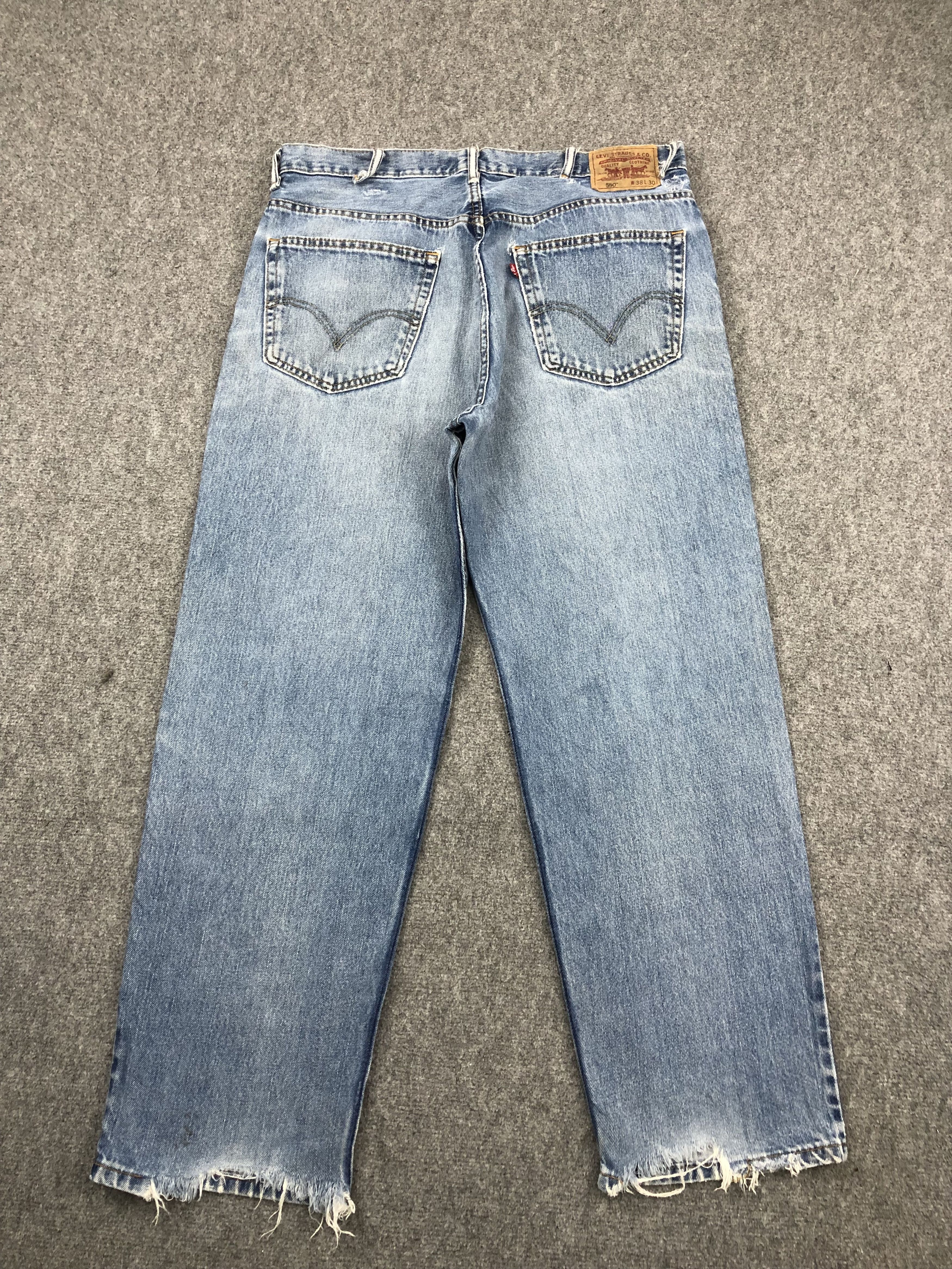 Levi's × Vintage Vintage Levis 550 Faded Blue Jeans Size US 37 - 3 Thumbnail