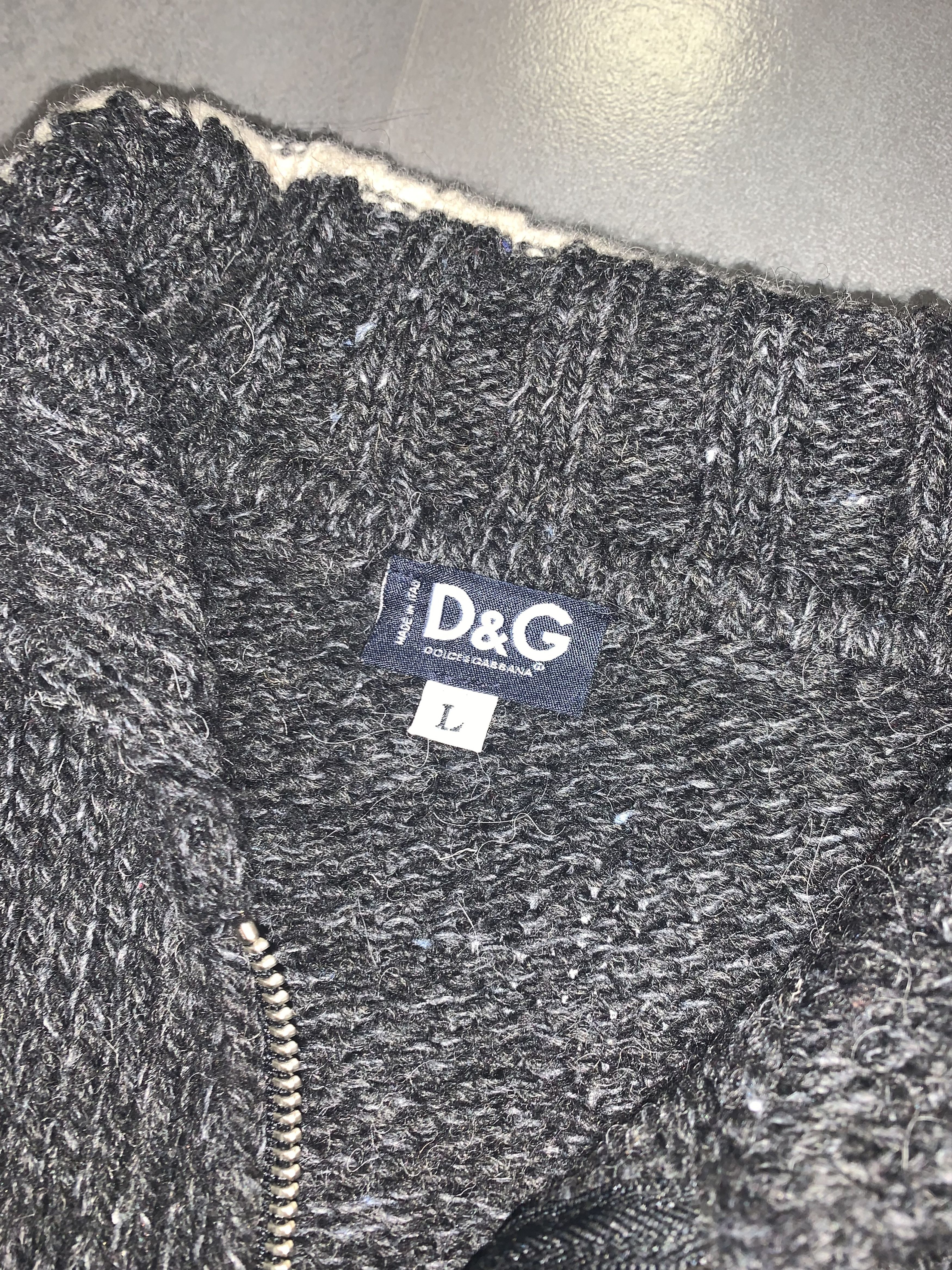 Dolce & Gabbana Dolce & Gabbana Big Logo Zipped Knitwear Sweater Size US L / EU 52-54 / 3 - 13 Thumbnail