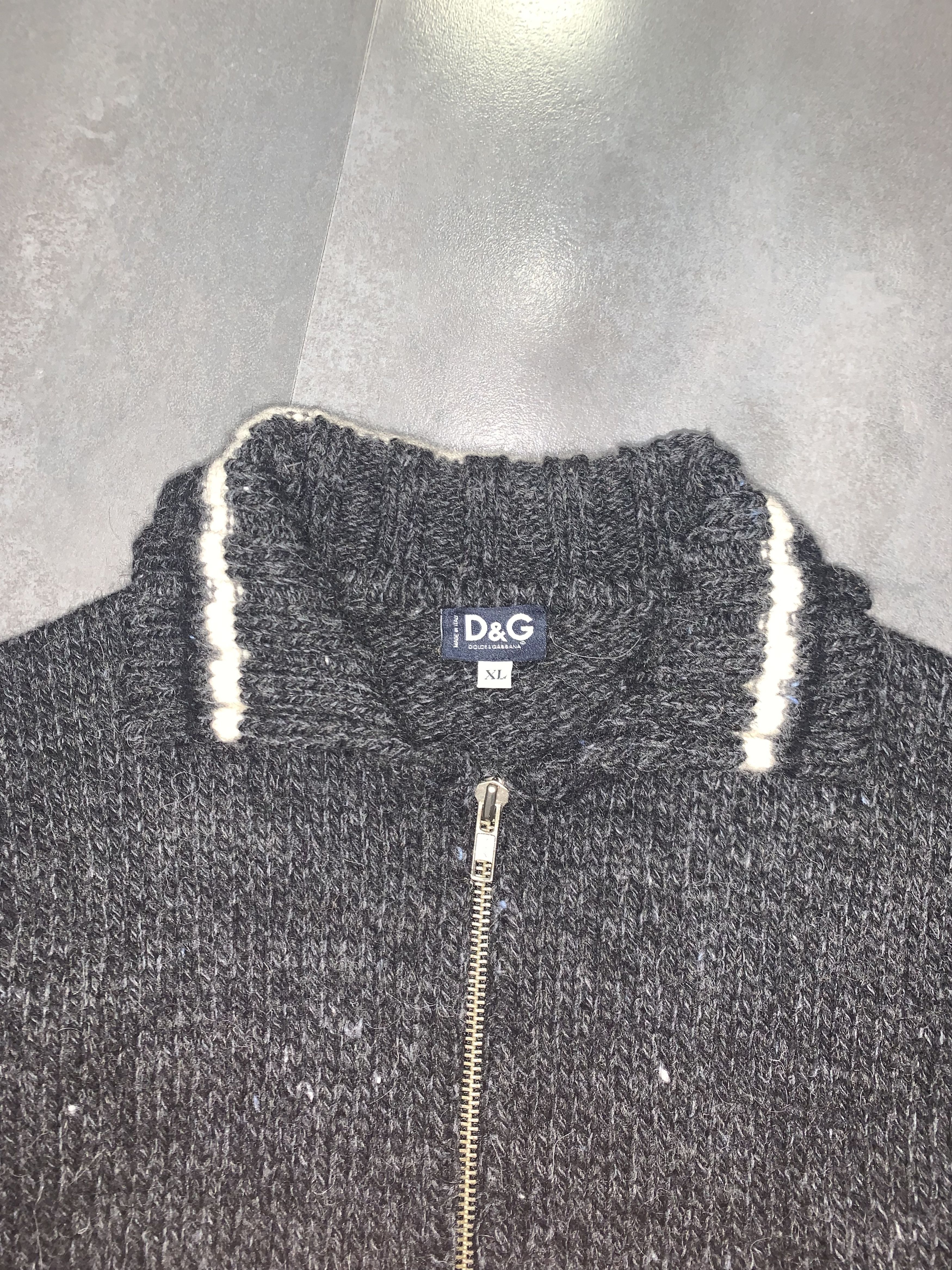 Dolce & Gabbana Dolce & Gabbana Big Logo Zipped Knitwear Sweater Size US L / EU 52-54 / 3 - 12 Thumbnail