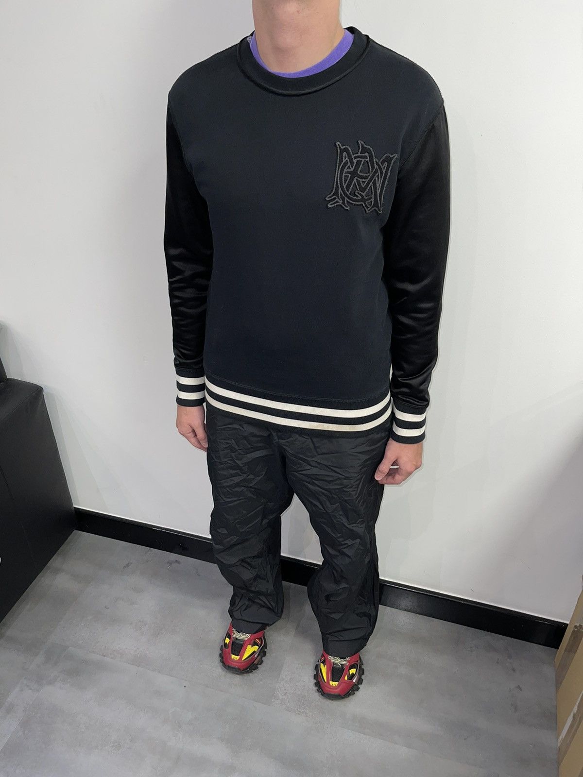 Alexander McQueen FW16 Alexander Mcqueen Small Logo Silk Sleeves Crewneck Size US M / EU 48-50 / 2 - 7 Thumbnail