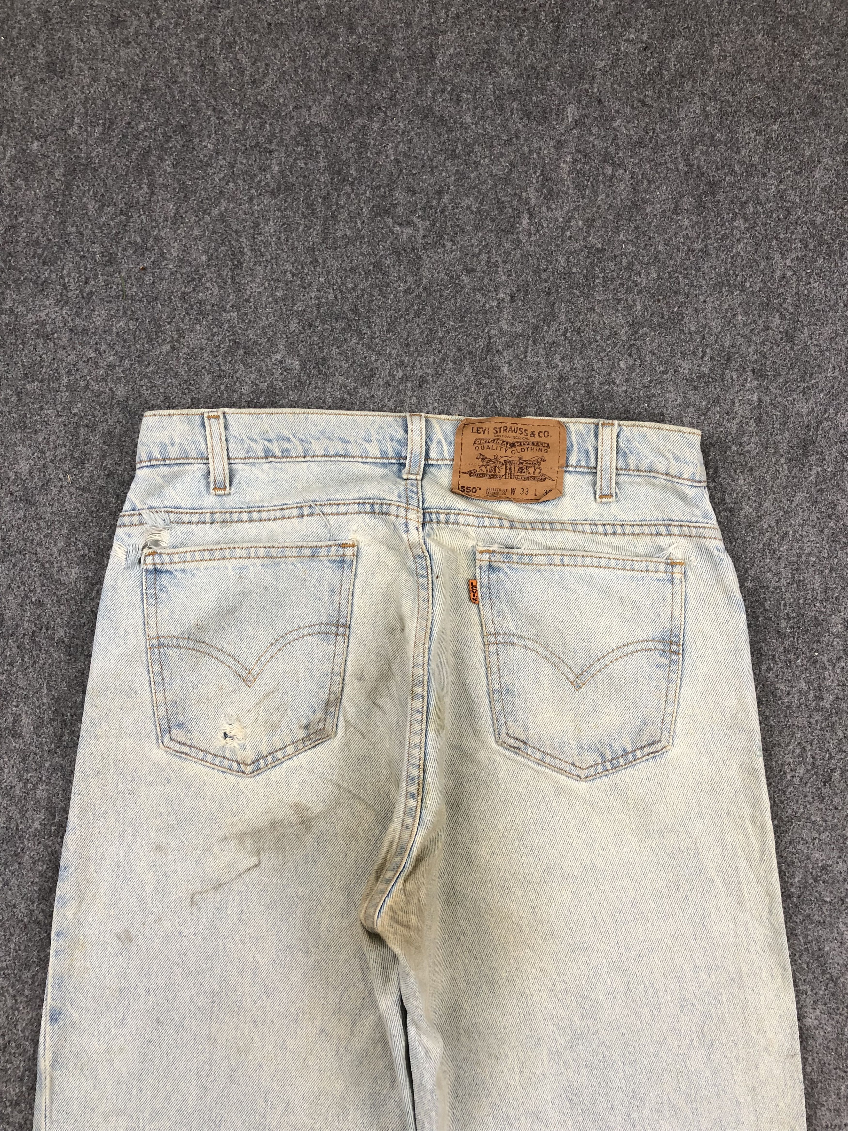 Levi's × Vintage Vintage 90s Levis 550 Orange Tab Light Wash Jeans Size US 32 / EU 48 - 4 Thumbnail