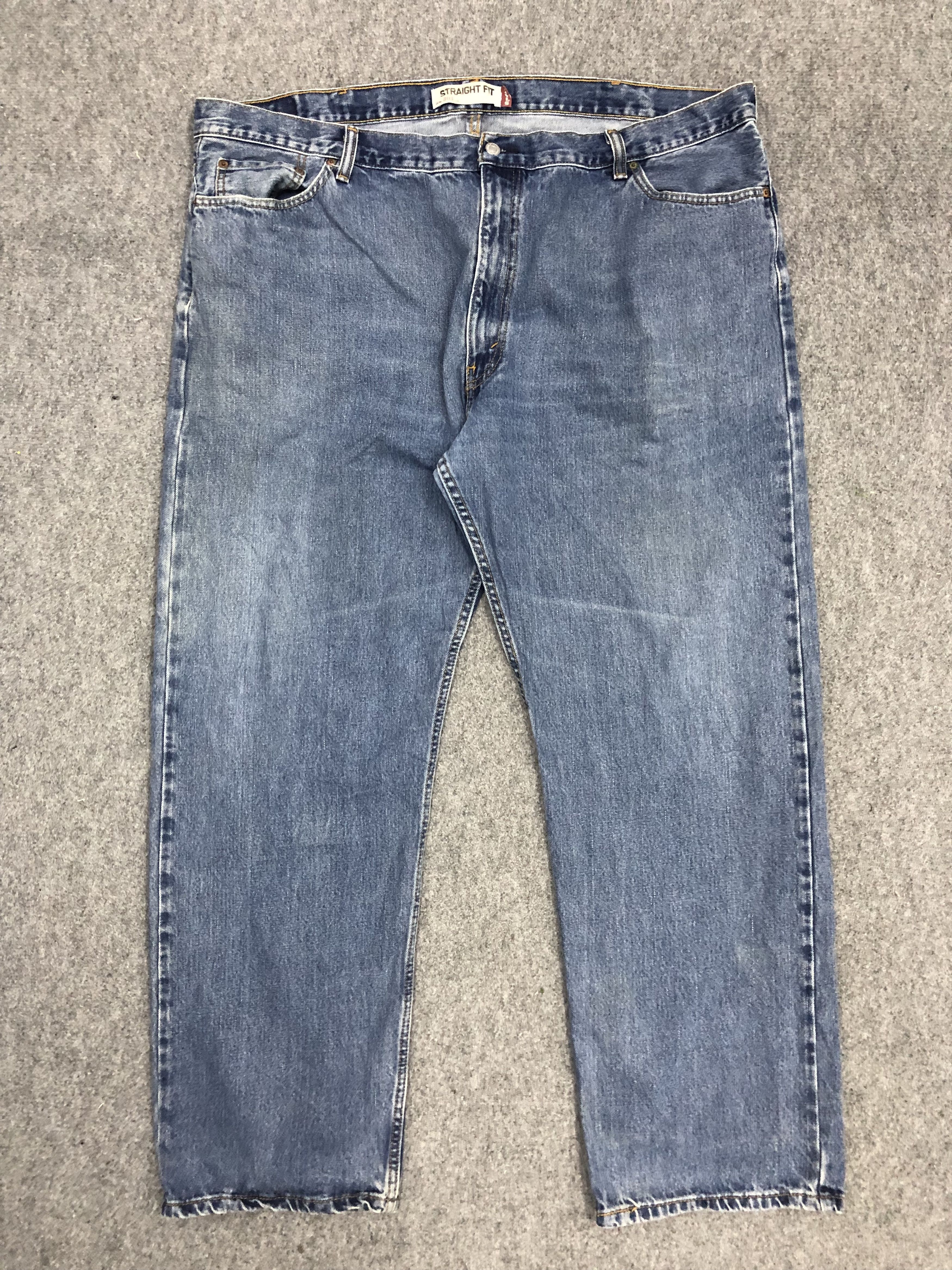 image of Levis 505 Faded Blue Jeans in Blue Denim, Men's (Size 44)