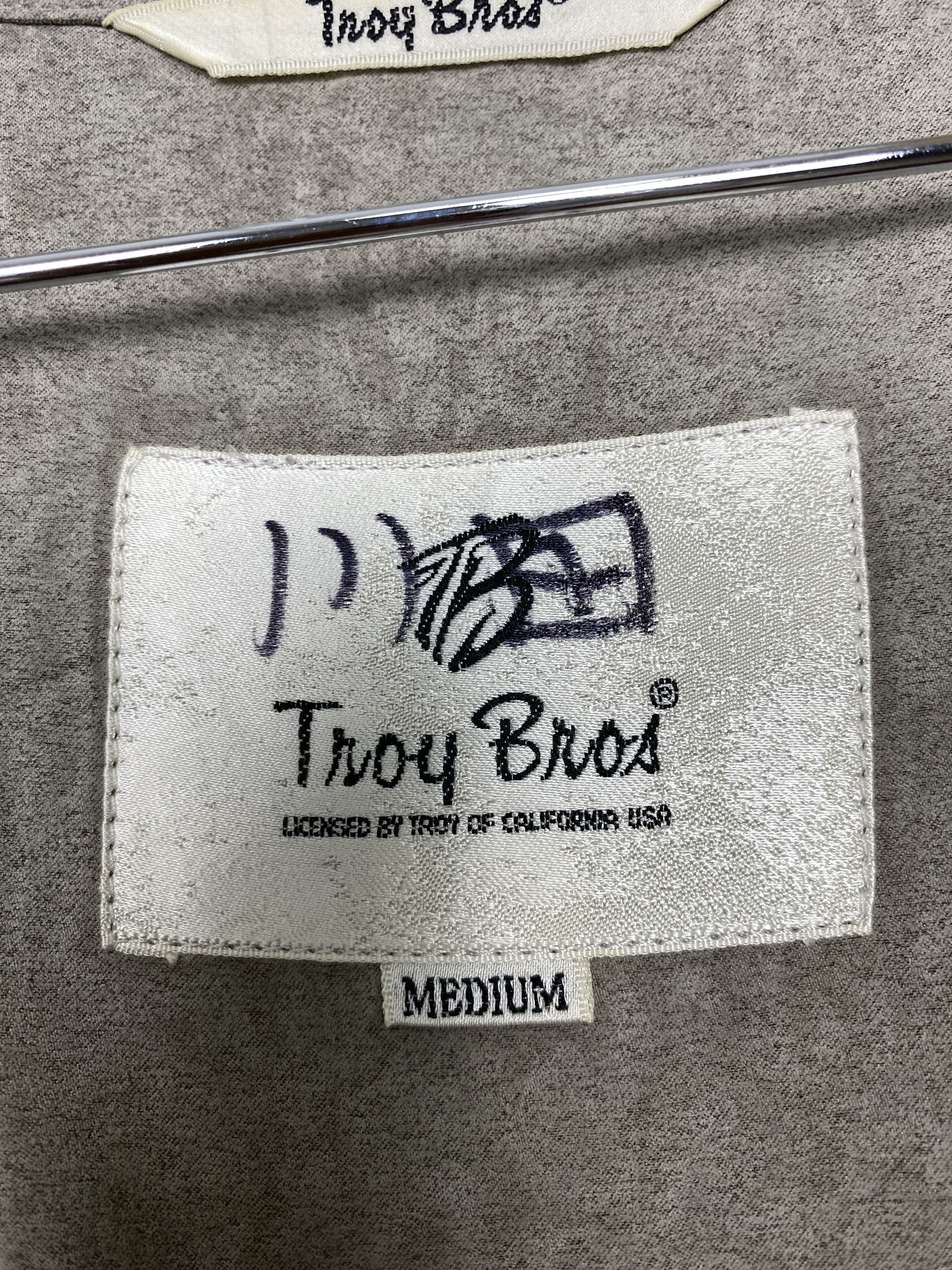 Japanese Brand Vintage TROY BROS Gray Velvet Bomber Jacket Size US M / EU 48-50 / 2 - 14 Thumbnail