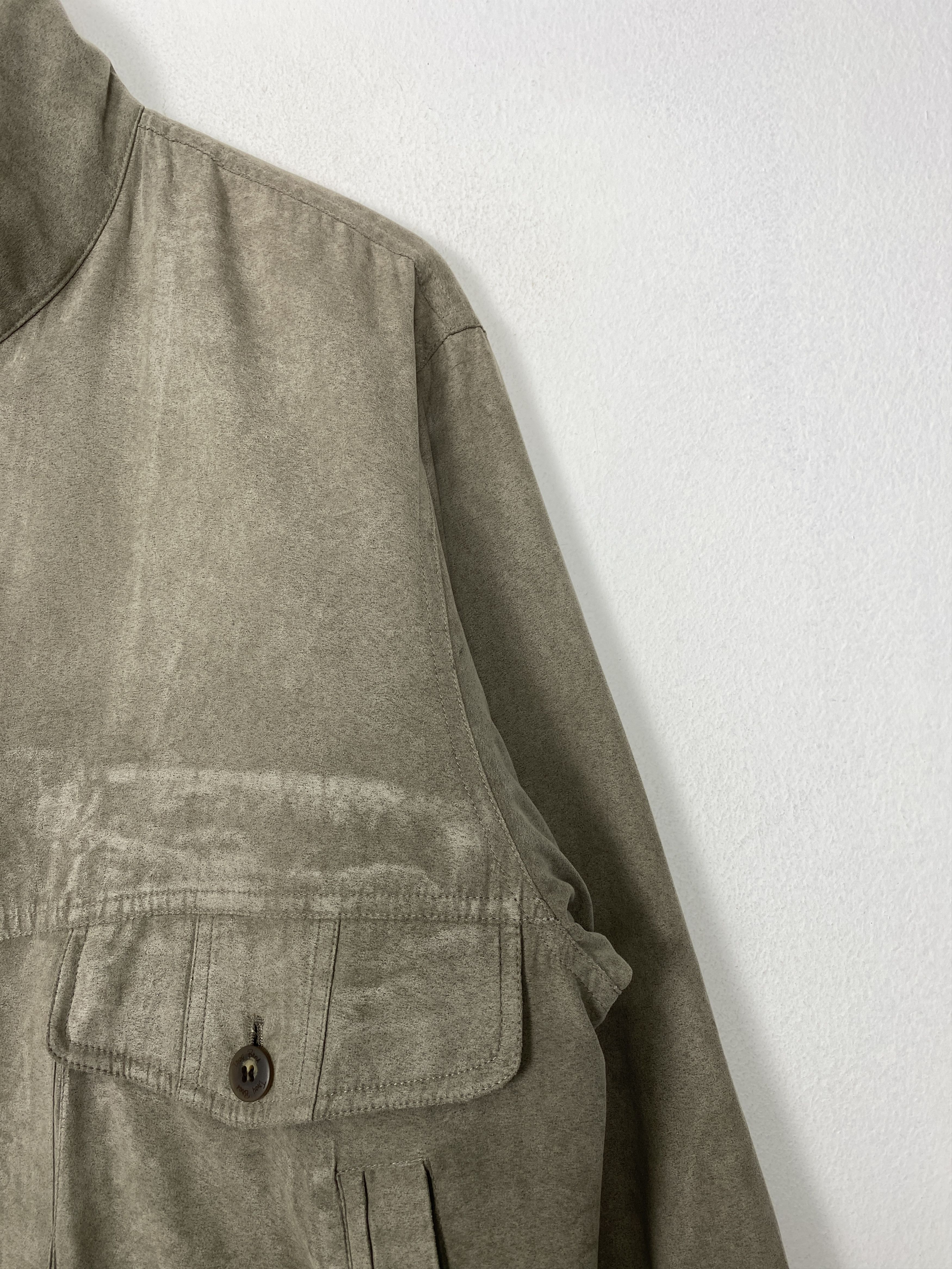 Japanese Brand Vintage TROY BROS Gray Velvet Bomber Jacket Size US M / EU 48-50 / 2 - 7 Thumbnail