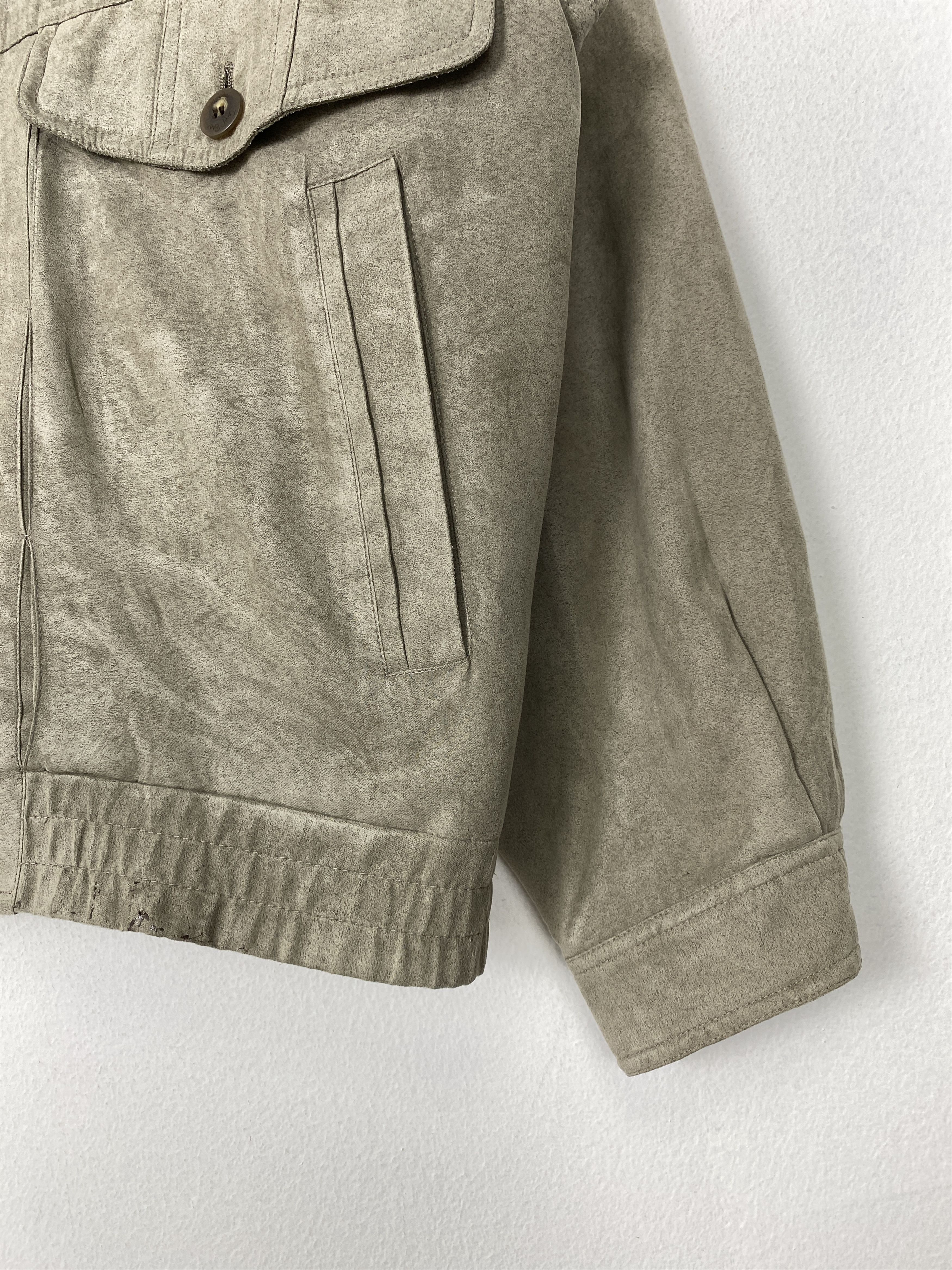 Japanese Brand Vintage TROY BROS Gray Velvet Bomber Jacket Size US M / EU 48-50 / 2 - 8 Thumbnail