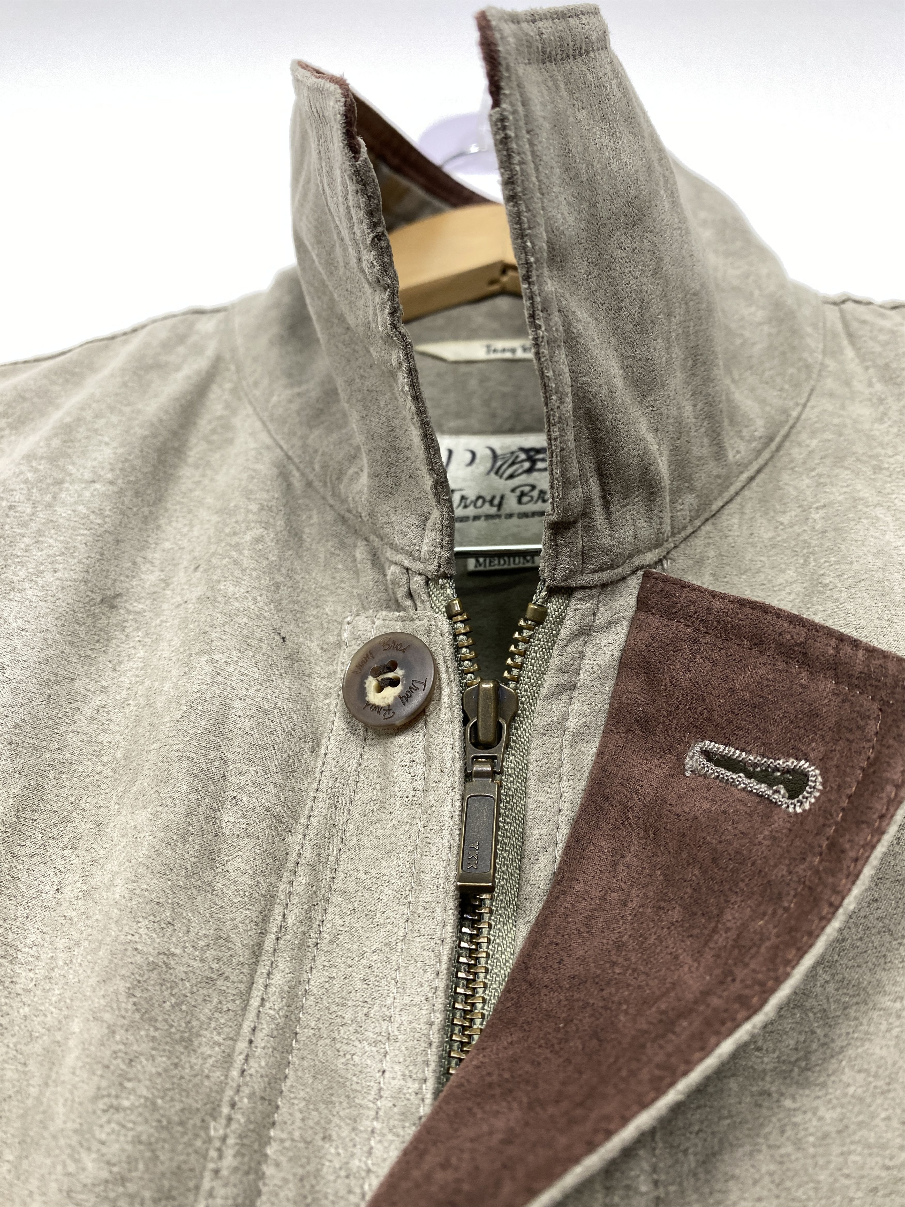 Japanese Brand Vintage TROY BROS Gray Velvet Bomber Jacket Size US M / EU 48-50 / 2 - 11 Thumbnail