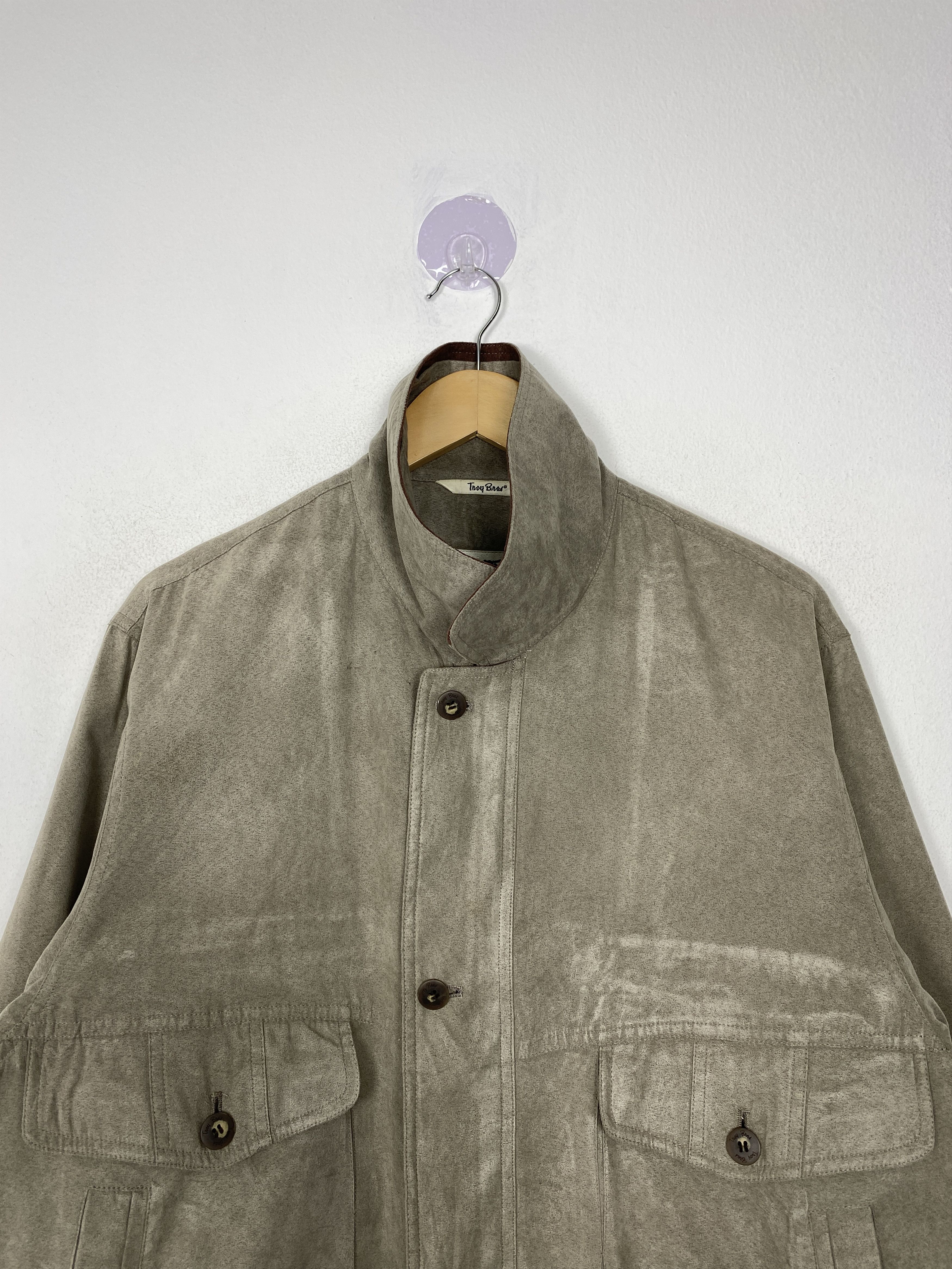 Japanese Brand Vintage TROY BROS Gray Velvet Bomber Jacket Size US M / EU 48-50 / 2 - 3 Thumbnail