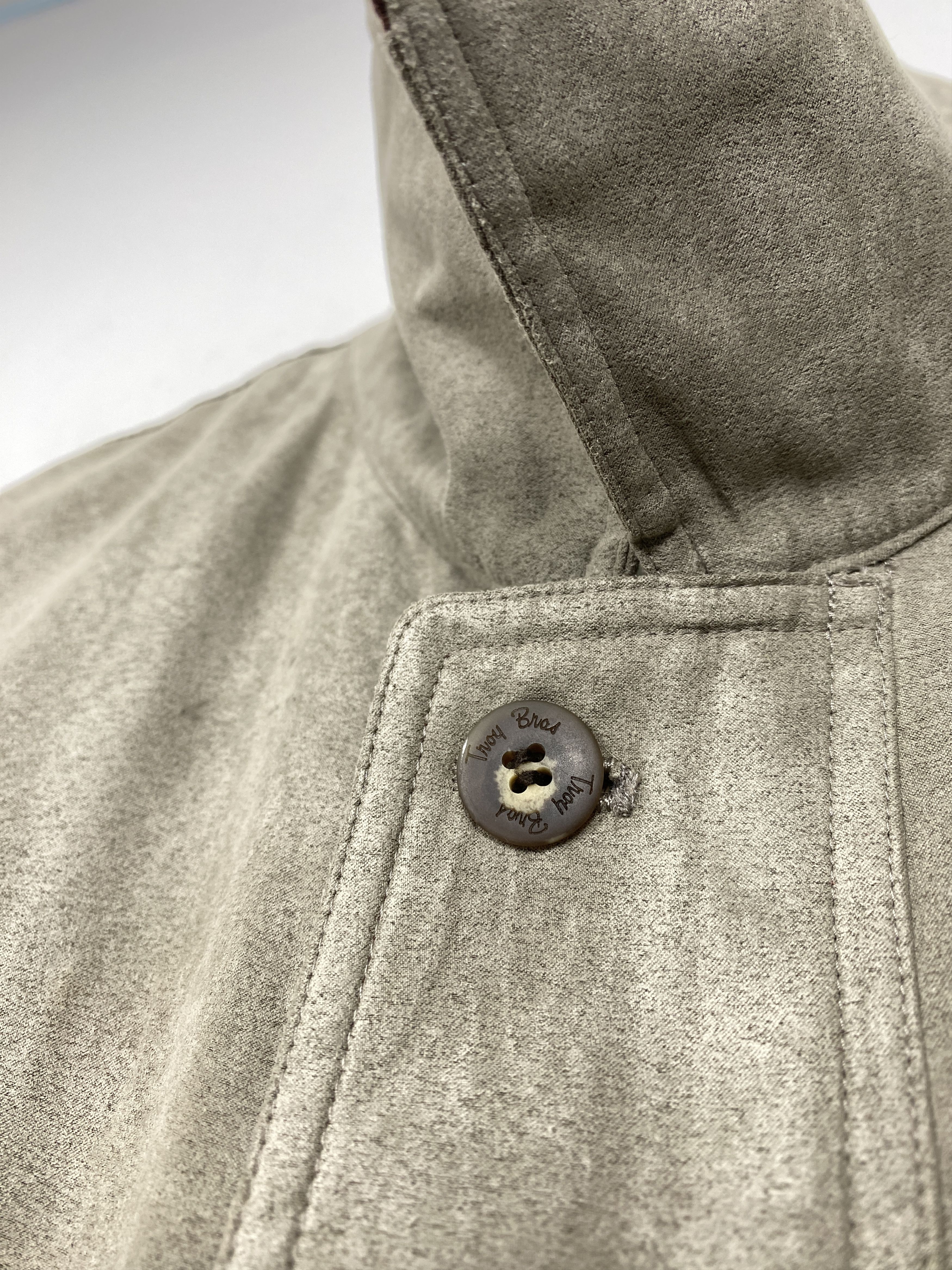Japanese Brand Vintage TROY BROS Gray Velvet Bomber Jacket Size US M / EU 48-50 / 2 - 2 Thumbnail