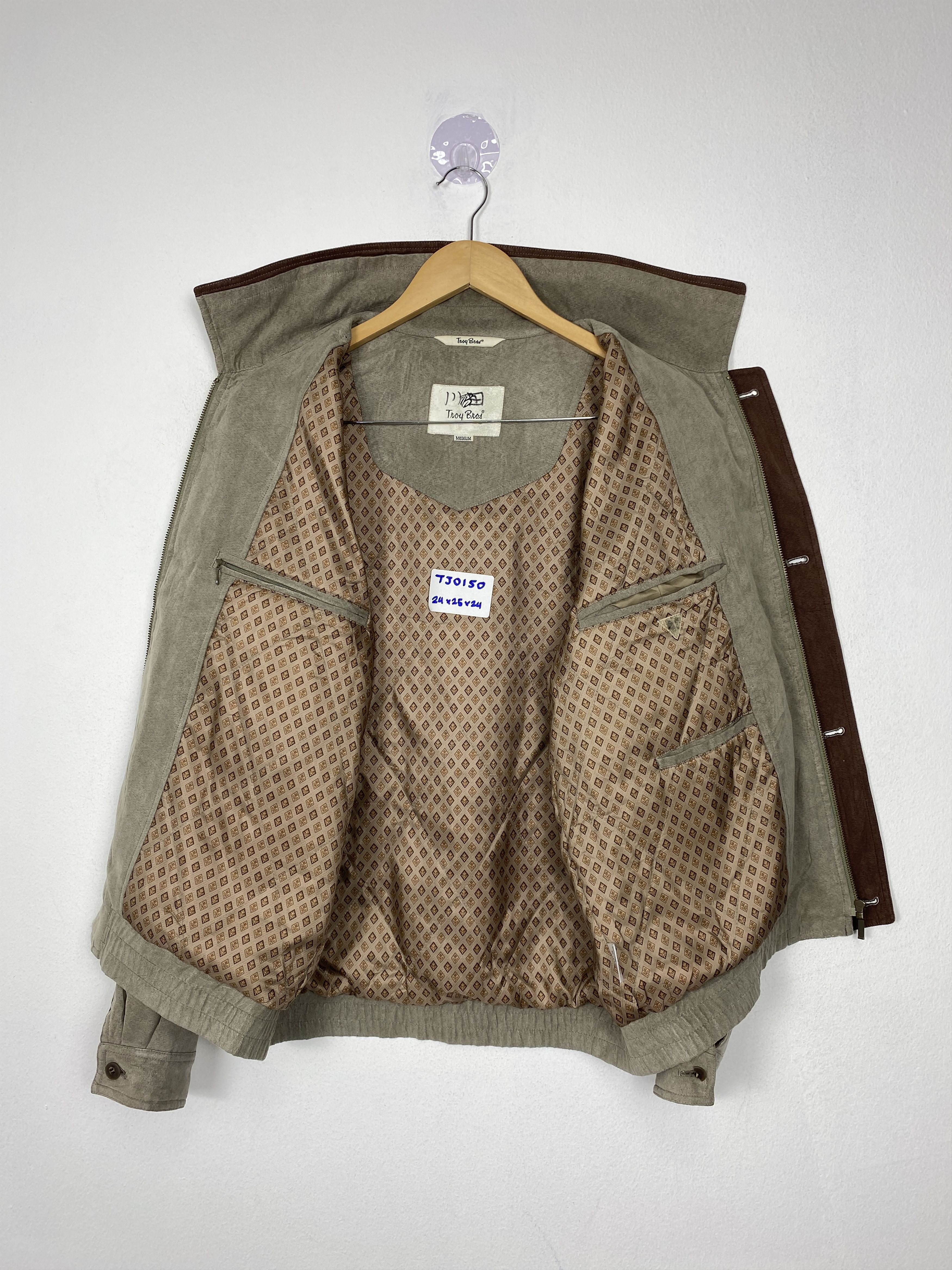 Japanese Brand Vintage TROY BROS Gray Velvet Bomber Jacket Size US M / EU 48-50 / 2 - 4 Thumbnail
