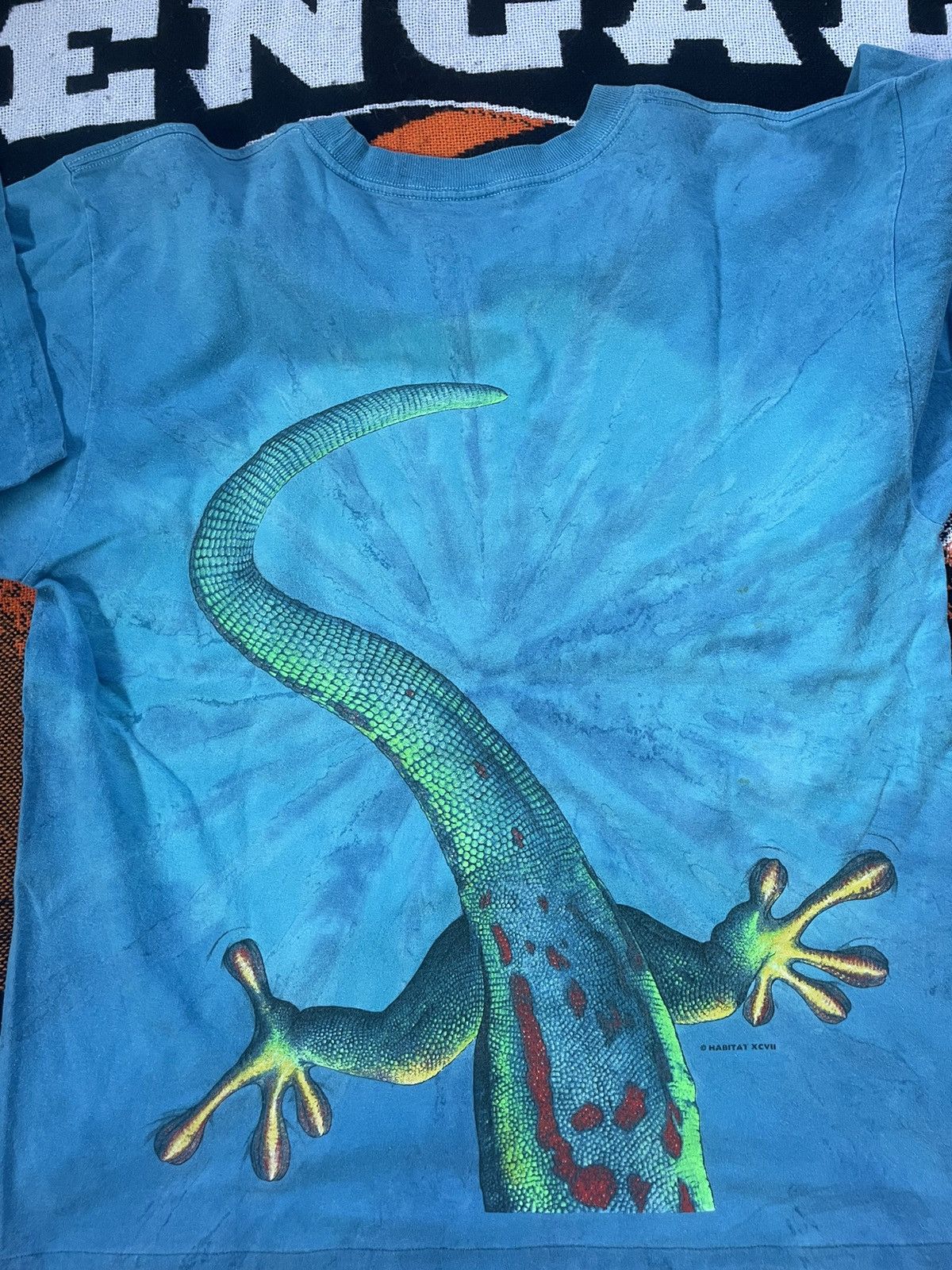 The Mountain × Vintage Vintage Habitat Salamanders Blue T-Shirt Size US XL / EU 56 / 4 - 7 Thumbnail