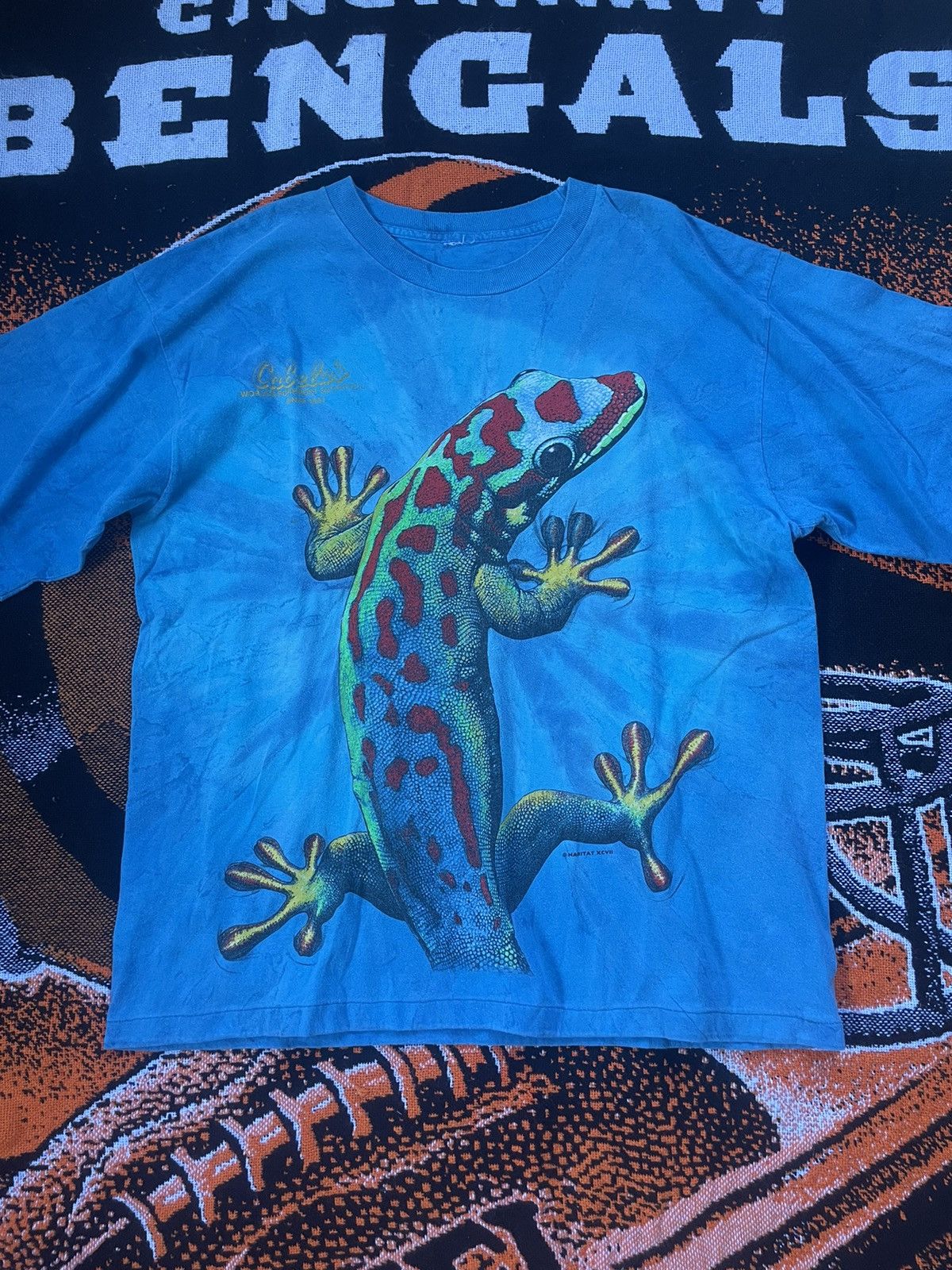 The Mountain × Vintage Vintage Habitat Salamanders Blue T-Shirt Size US XL / EU 56 / 4 - 2 Thumbnail