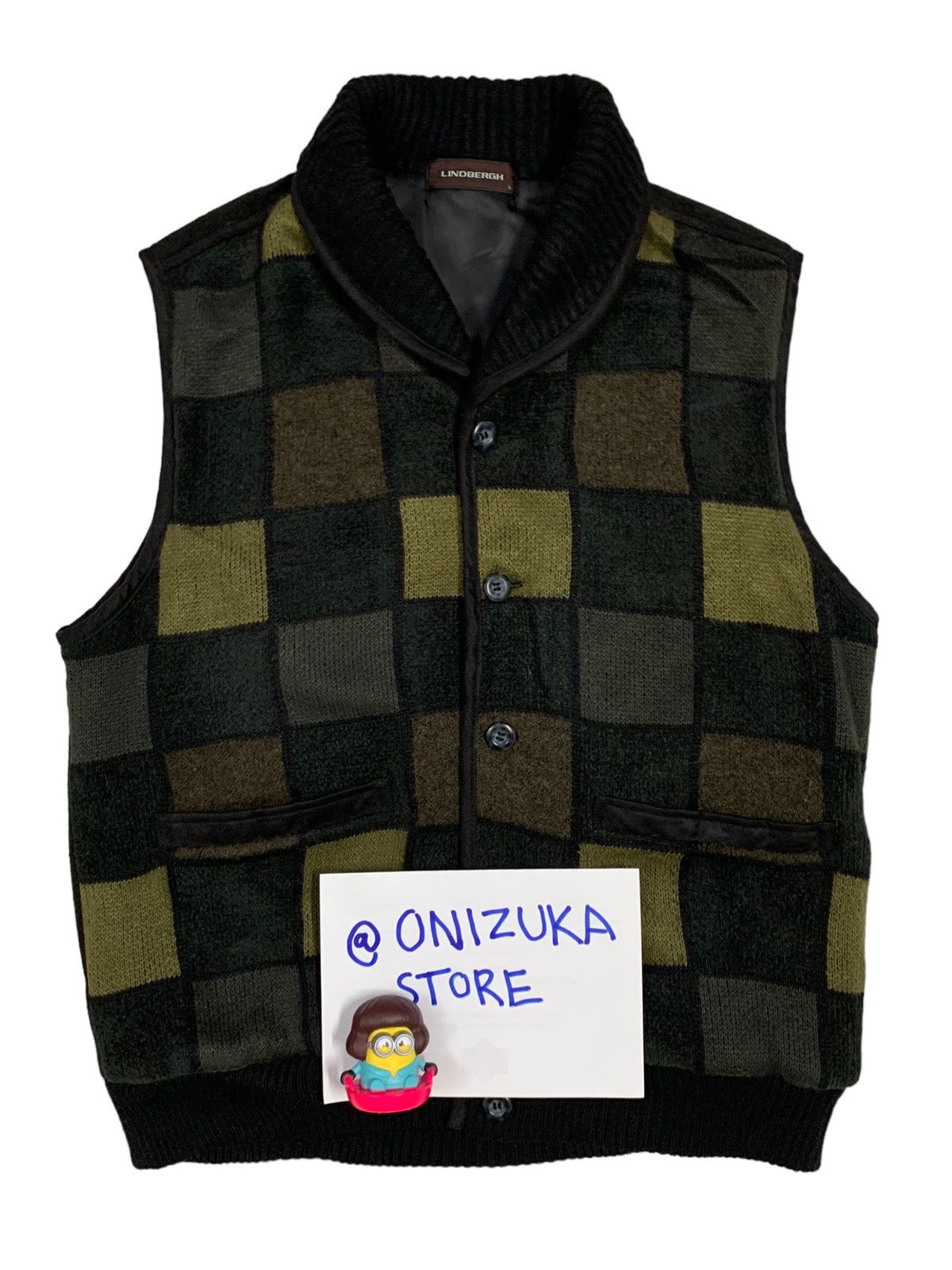 Lindbergh Vintage LINDBERGH Classic Checkered Plaid Knitted Vest Size US M / EU 48-50 / 2 - 2 Thumbnail