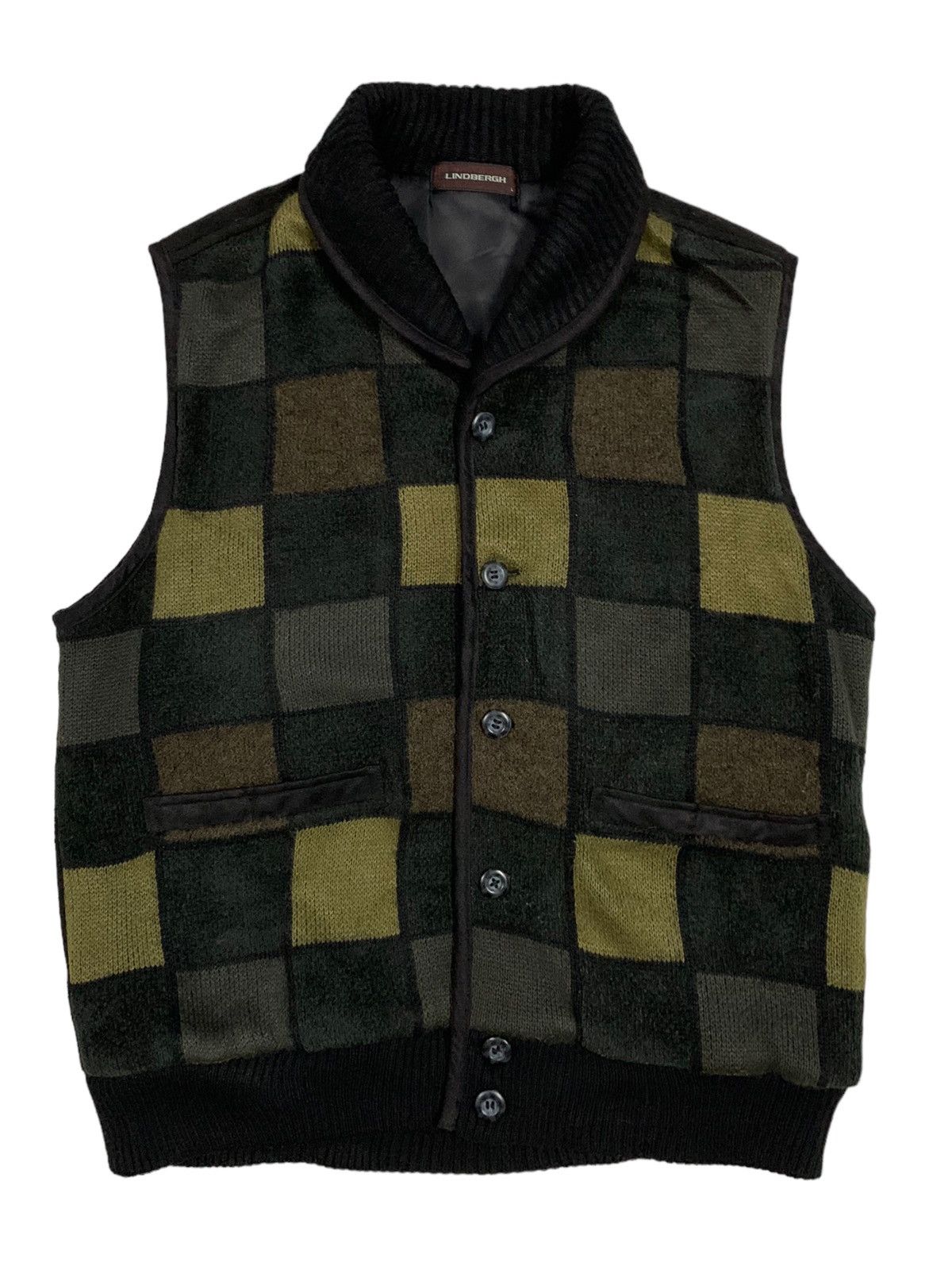 Lindbergh Vintage LINDBERGH Classic Checkered Plaid Knitted Vest Size US M / EU 48-50 / 2 - 1 Thumbnail