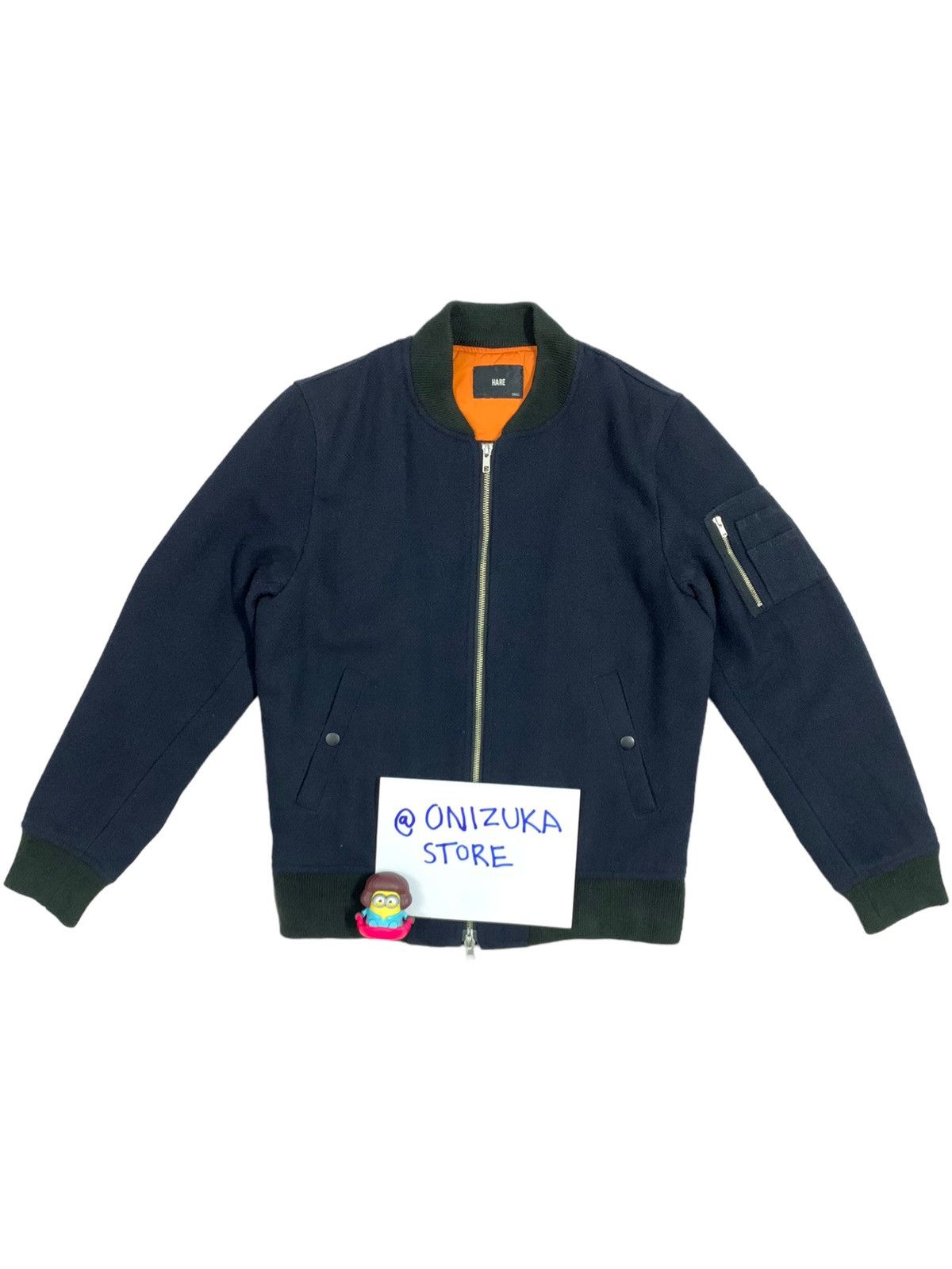 HARE Vintage Japanese Brand Hare Navy Wool Varsity Jacket Size US M / EU 48-50 / 2 - 2 Thumbnail