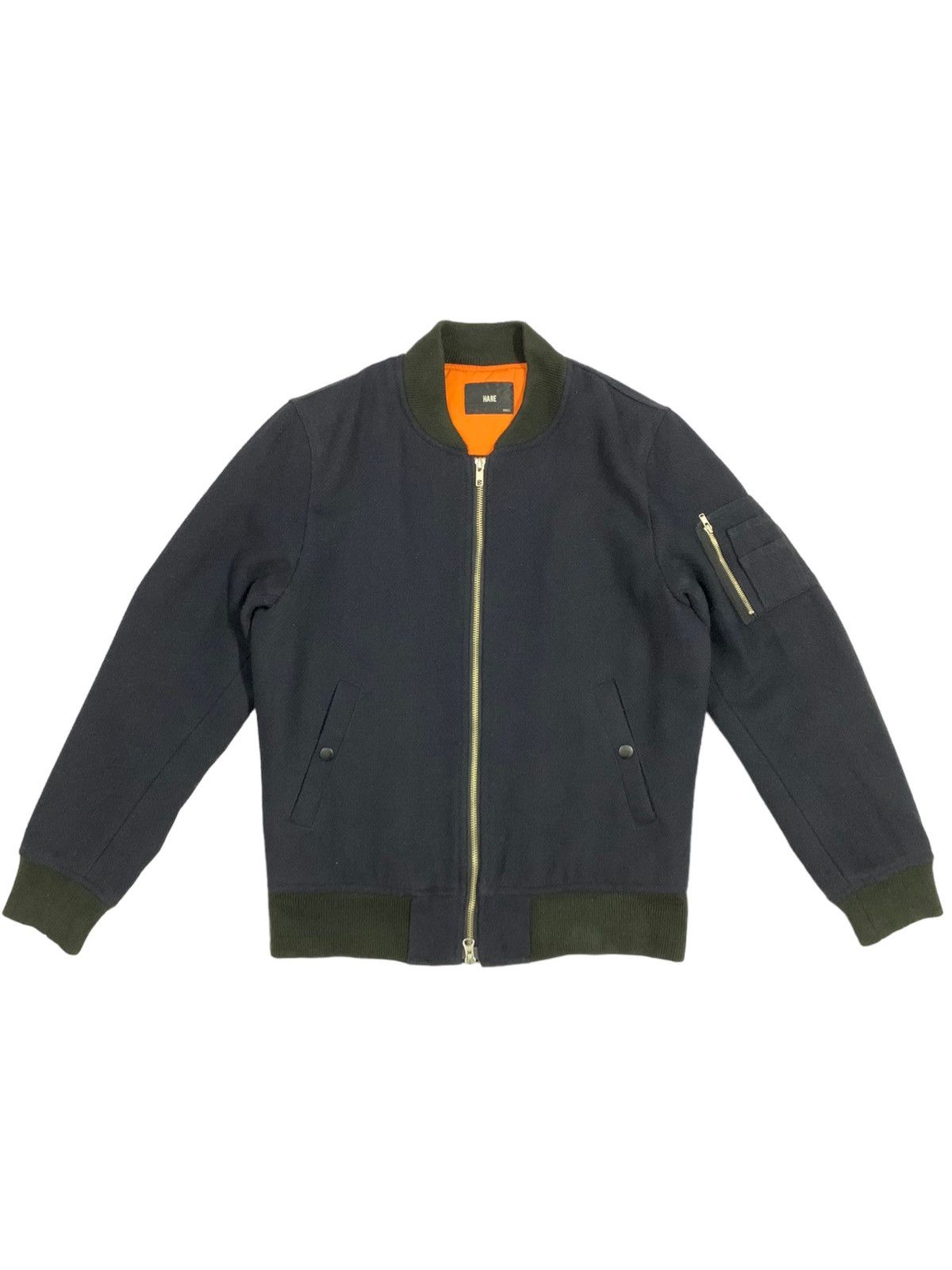 Vintage Japanese Brand Hare Navy Wool Varsity Jacket