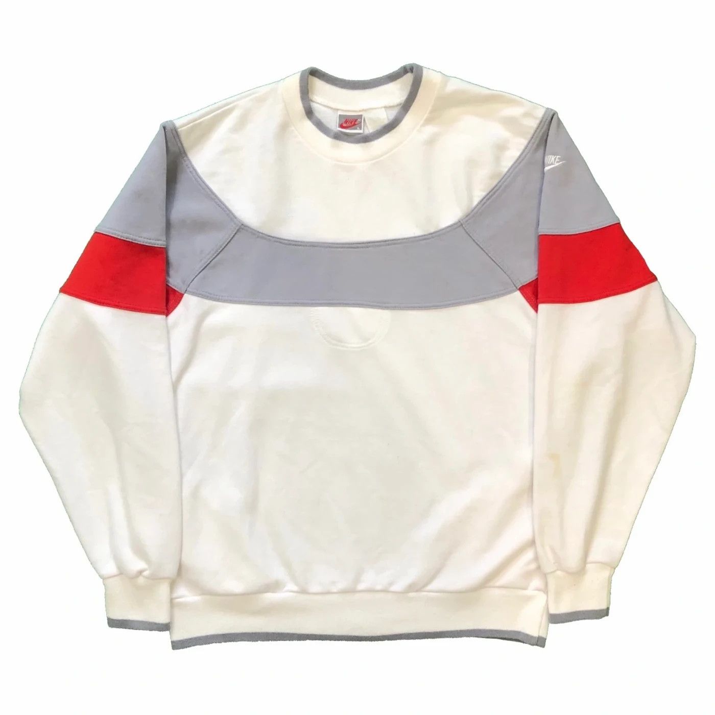 Nike Vintage Nike Sweatshirt Sleeve Swoosh Fleece 90s Crewneck Size US L / EU 52-54 / 3 - 1 Thumbnail