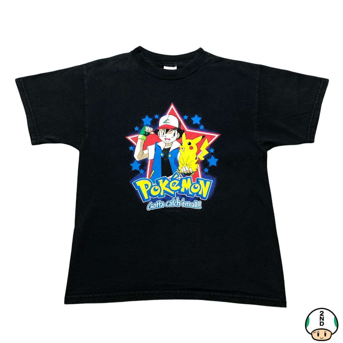 Anime Vintage 1999 Pokemon T Shirt Ash Pikachu Anime Graphic Tee Size US S / EU 44-46 / 1 - 1 Thumbnail