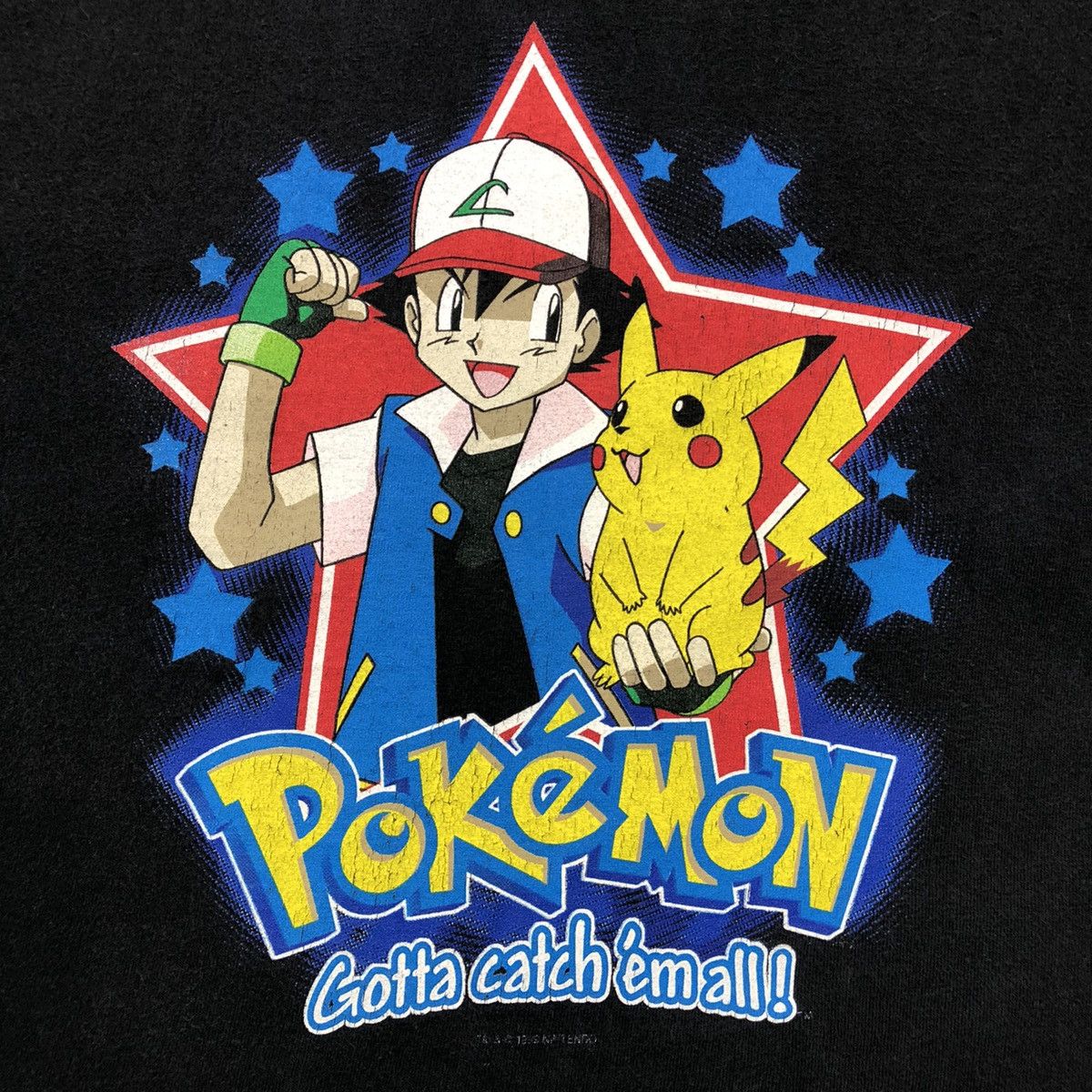 Anime Vintage 1999 Pokemon T Shirt Ash Pikachu Anime Graphic Tee Size US S / EU 44-46 / 1 - 2 Thumbnail