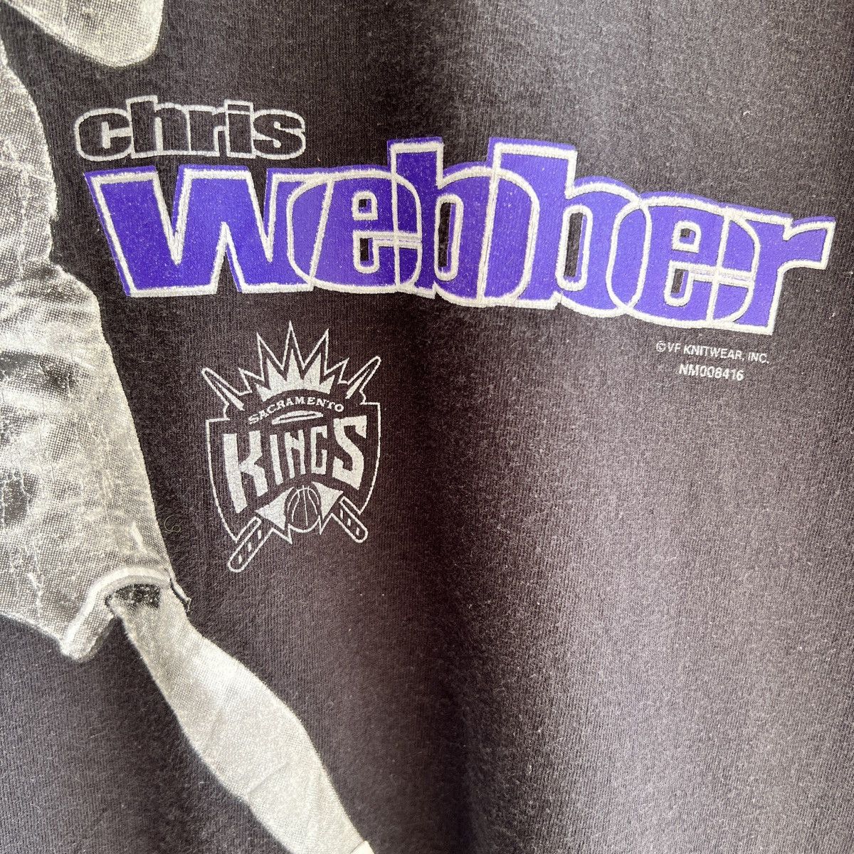 NBA × Vintage ‘90s Chris Webber Sacramento Kings NBA Basketball Tee Shirt Size US XXL / EU 58 / 5 - 9 Thumbnail