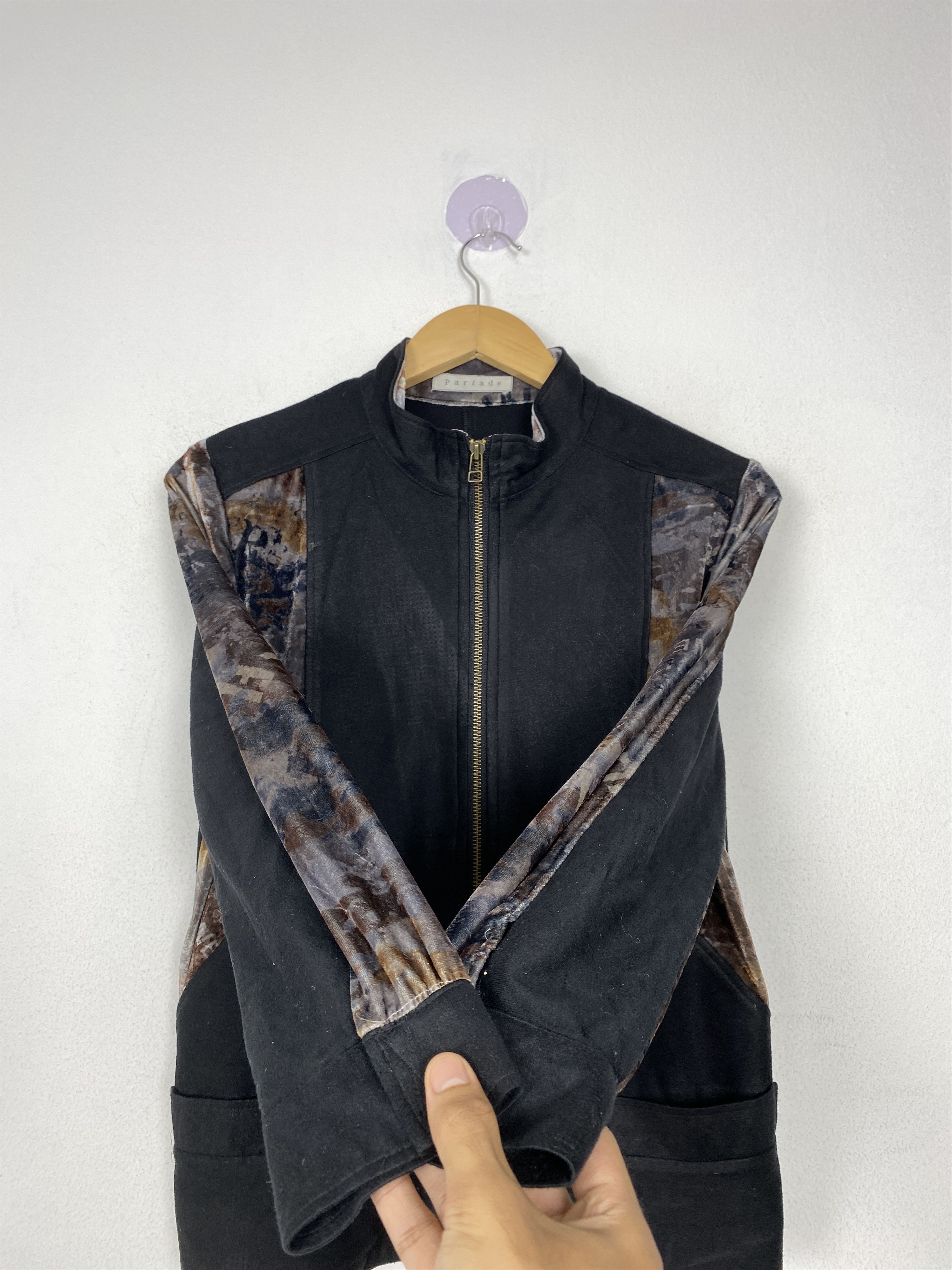 Japanese Brand Vintage PARIADE ZIp Up Nice Sleeve Pattern Wool Jacket Size US S / EU 44-46 / 1 - 5 Thumbnail