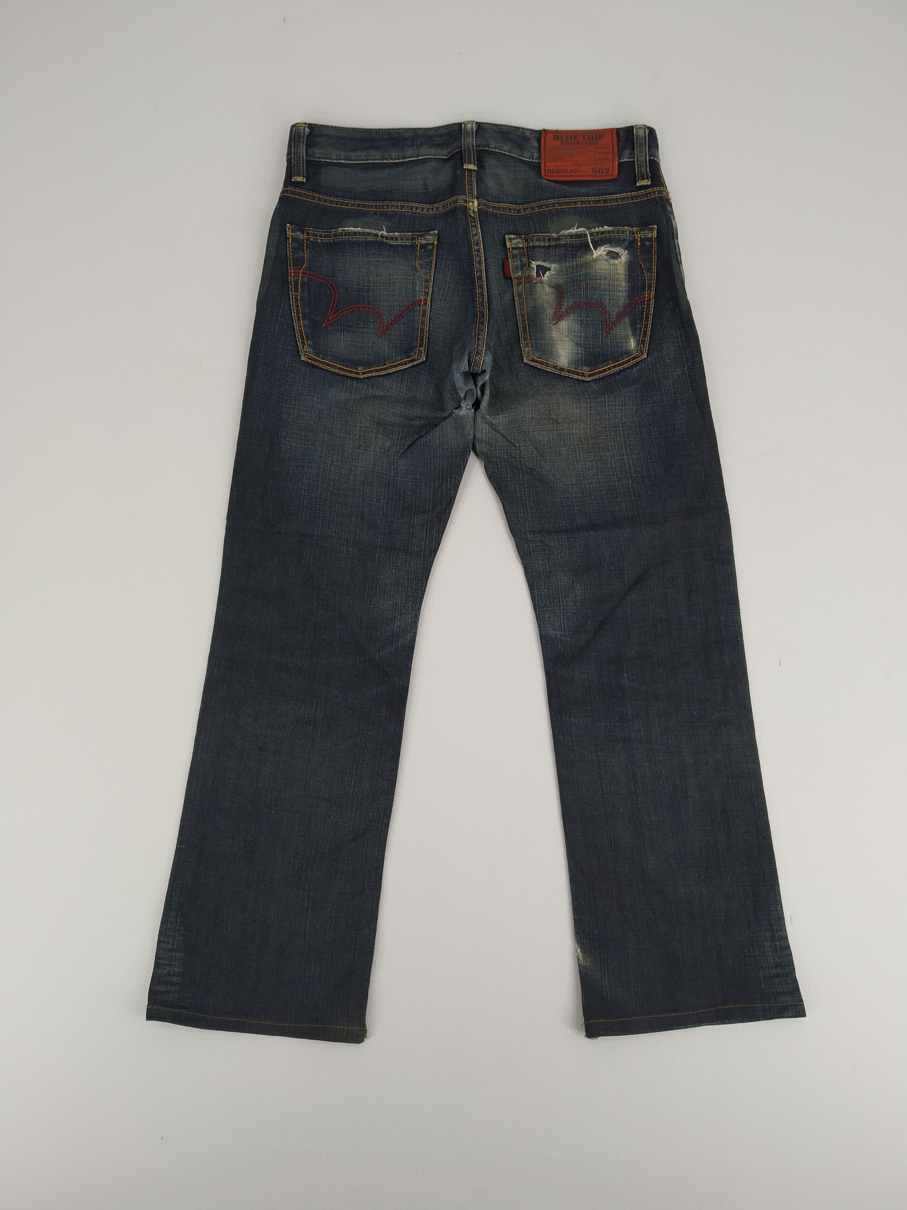 Edwin Size 34 Edwin Black Denim Jeans Distressed Ripped Size US 34 / EU 50 - 2 Thumbnail