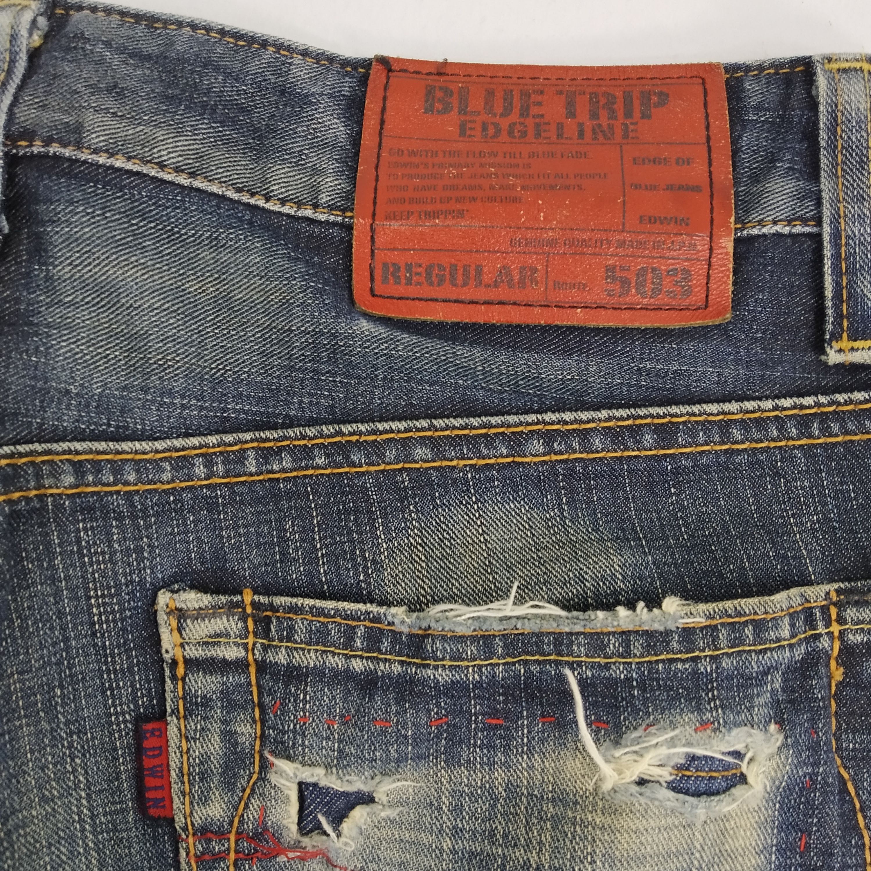 Edwin Size 34 Edwin Black Denim Jeans Distressed Ripped Size US 34 / EU 50 - 8 Thumbnail