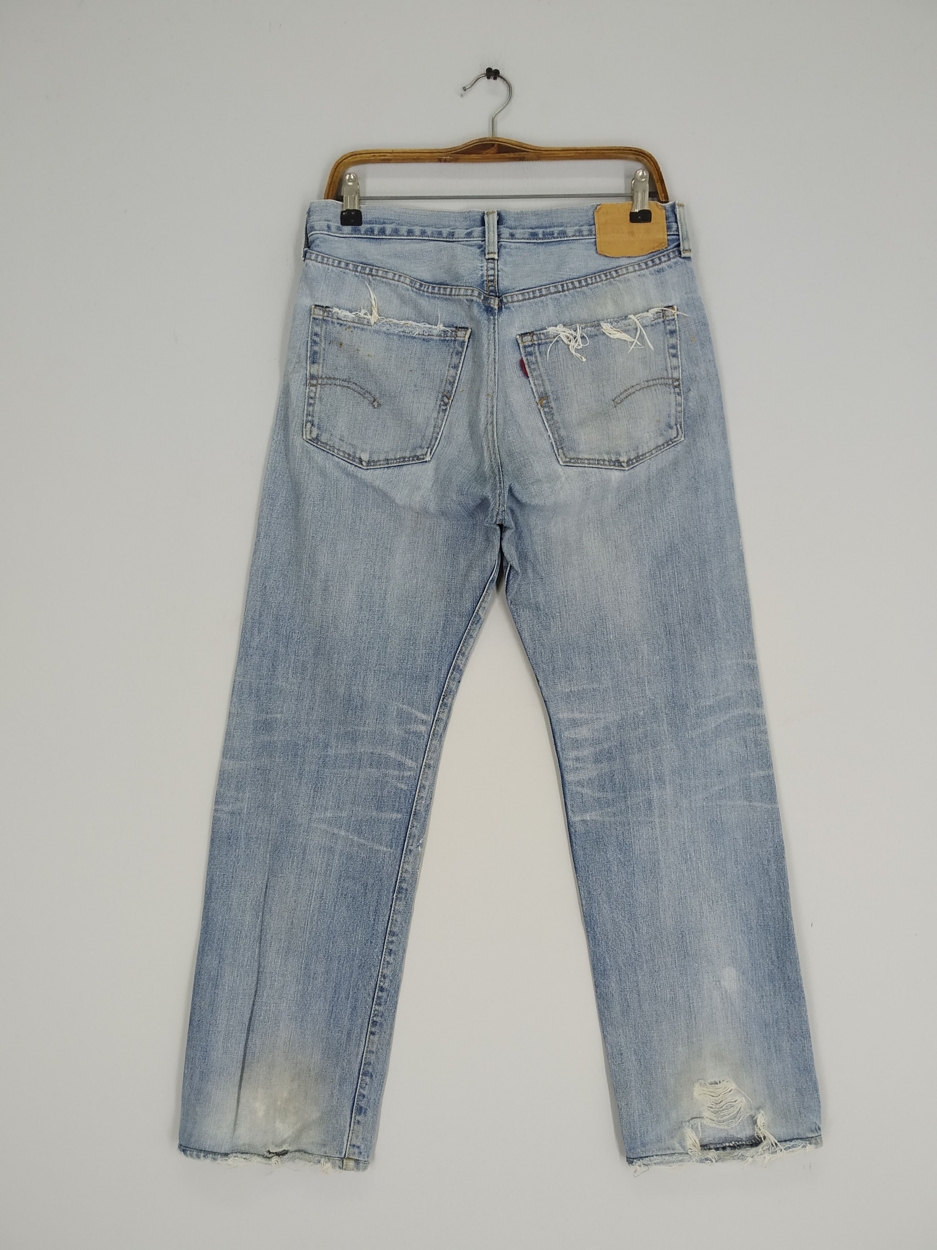 Levi's Vintage Levi's 501 Big E Ripped Denim Jeans Paint Splatter Size US 32 / EU 48 - 2 Thumbnail