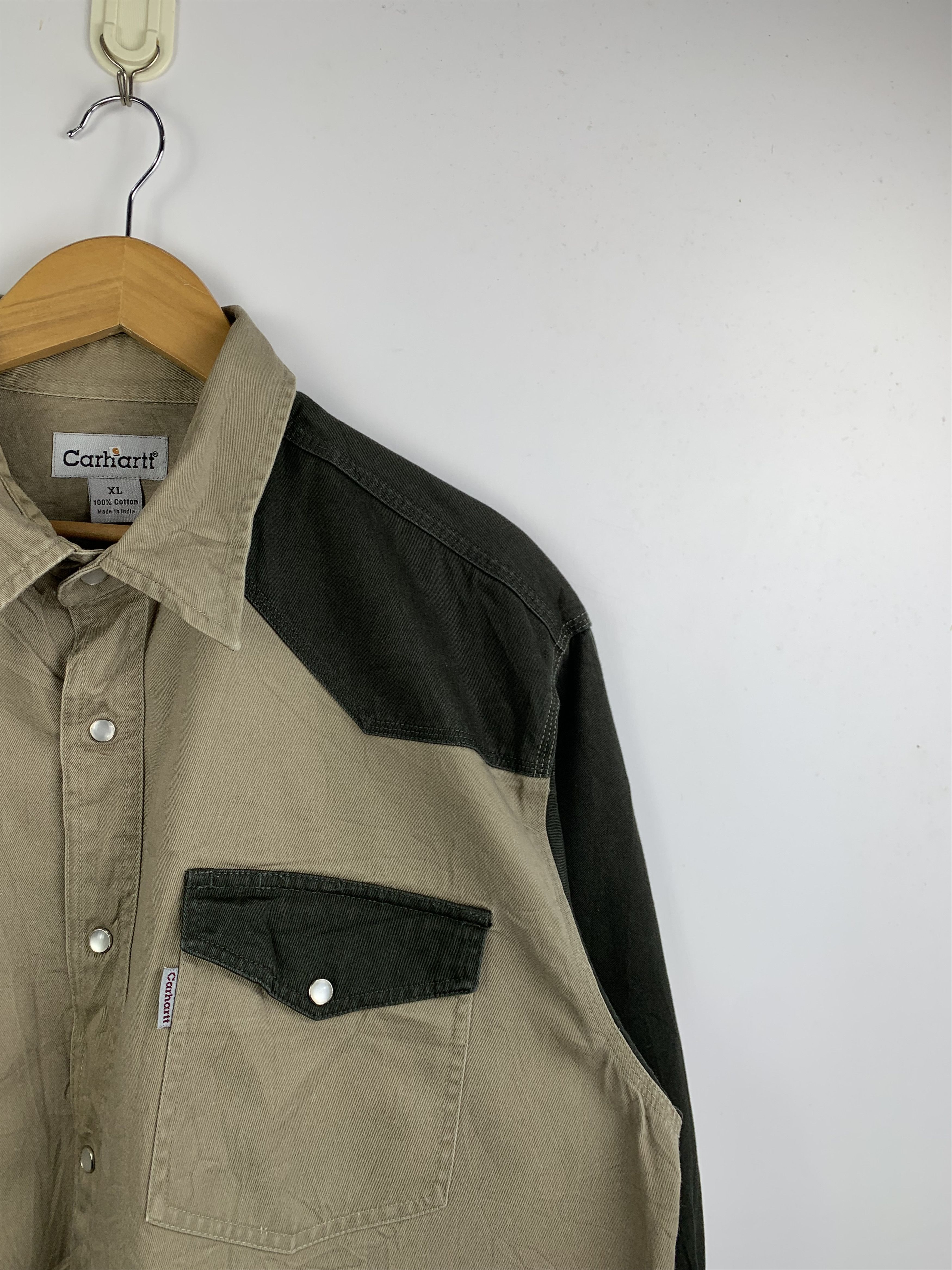 Carhartt Vintage CARHARTT Long Sleeve Plain Canvas Workwear Shirt Size US XL / EU 56 / 4 - 4 Thumbnail