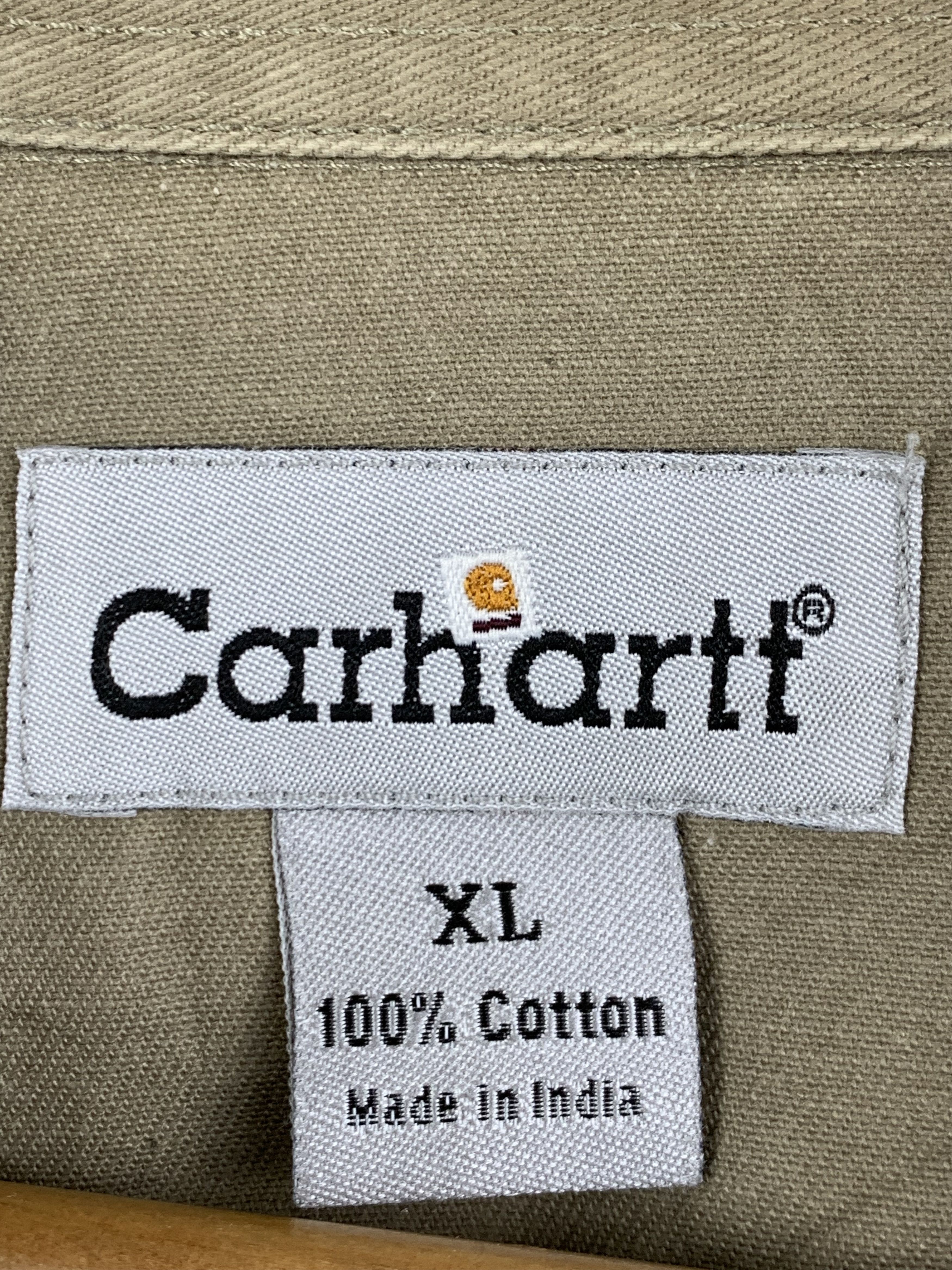 Carhartt Vintage CARHARTT Long Sleeve Plain Canvas Workwear Shirt Size US XL / EU 56 / 4 - 9 Thumbnail