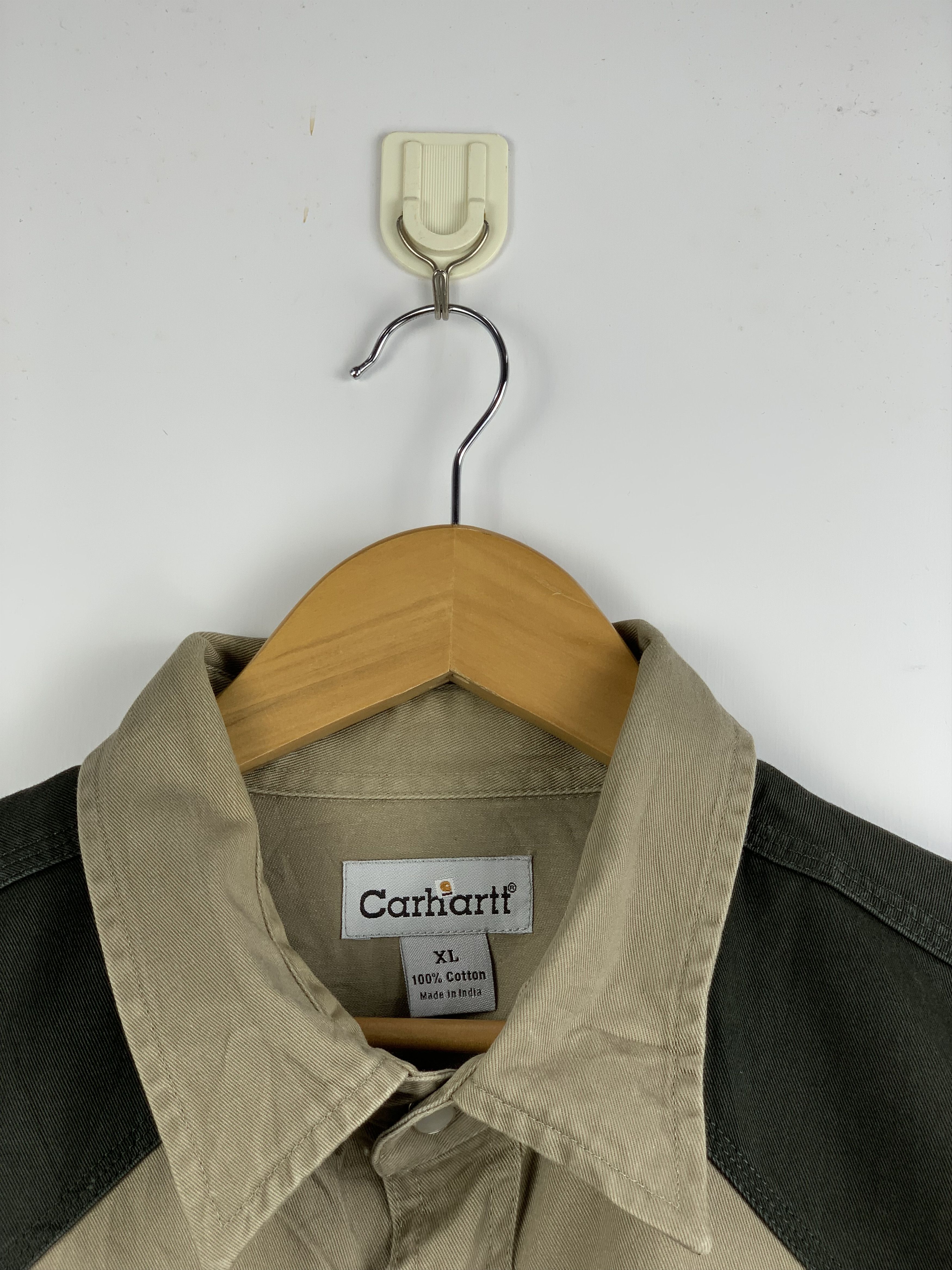 Carhartt Vintage CARHARTT Long Sleeve Plain Canvas Workwear Shirt Size US XL / EU 56 / 4 - 2 Thumbnail