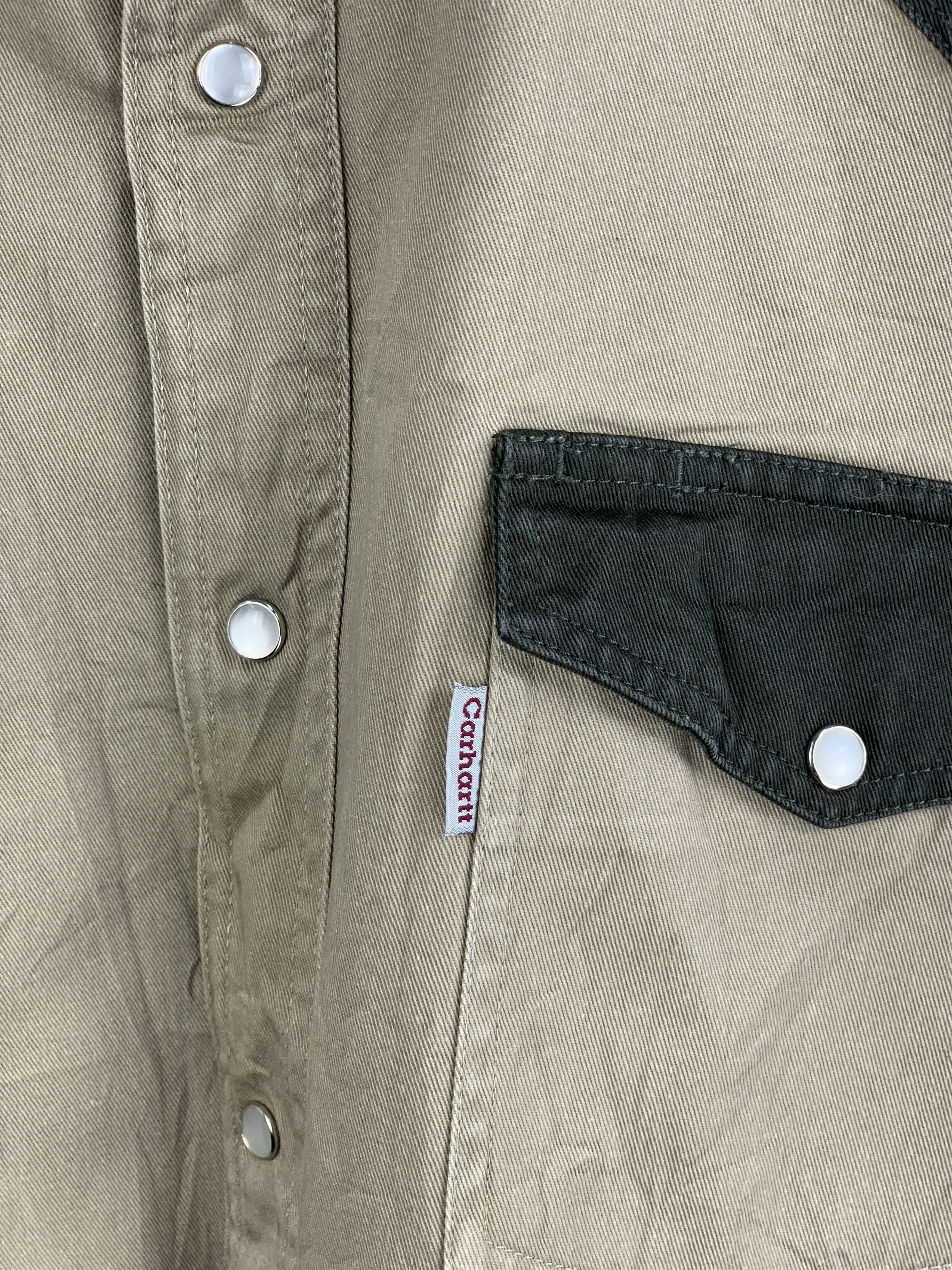 Carhartt Vintage CARHARTT Long Sleeve Plain Canvas Workwear Shirt Size US XL / EU 56 / 4 - 8 Thumbnail