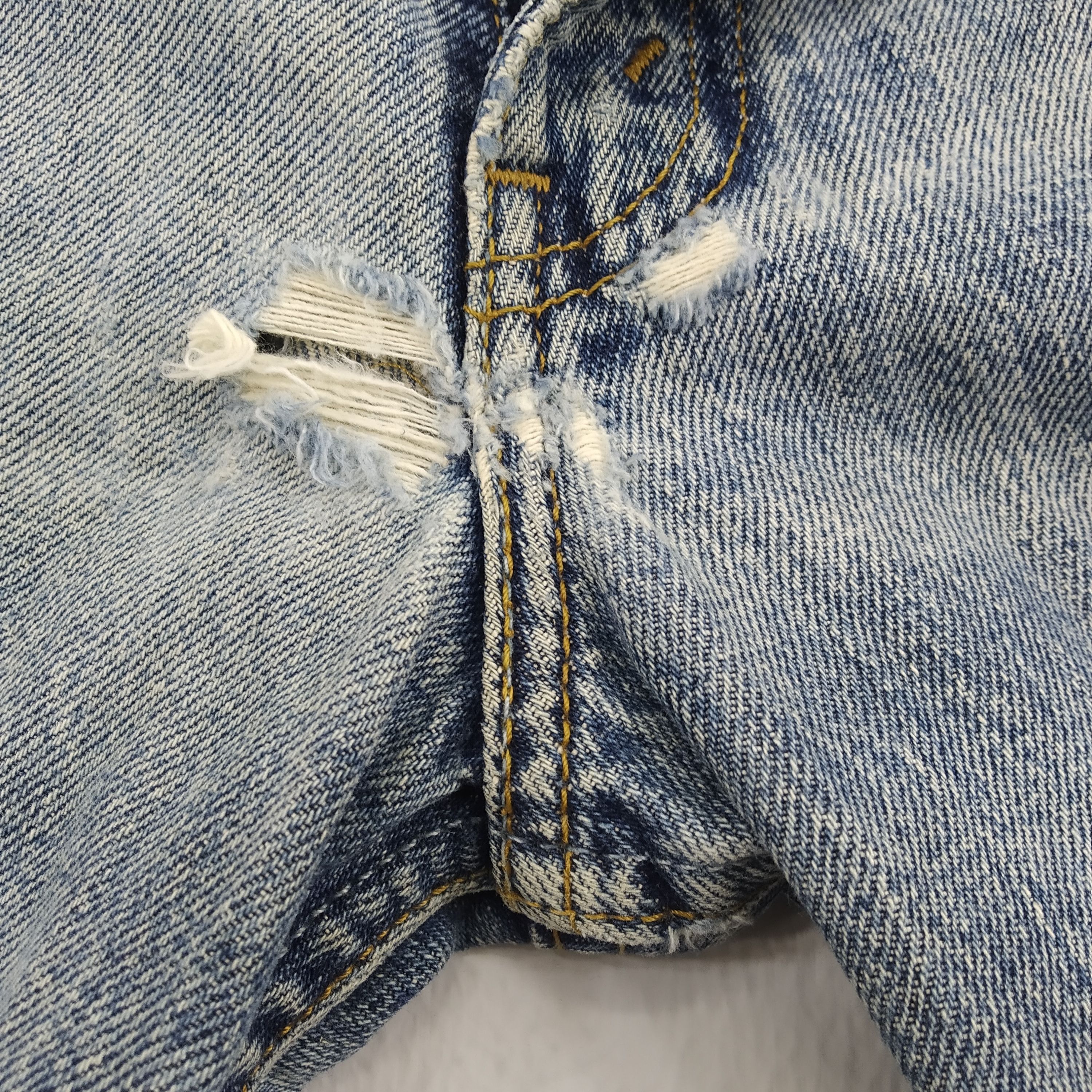Levi's W28 Levi’s 512 Stone Wash Blue Denim Jeans Ripped Jeans Size US 28 / EU 44 - 13 Thumbnail