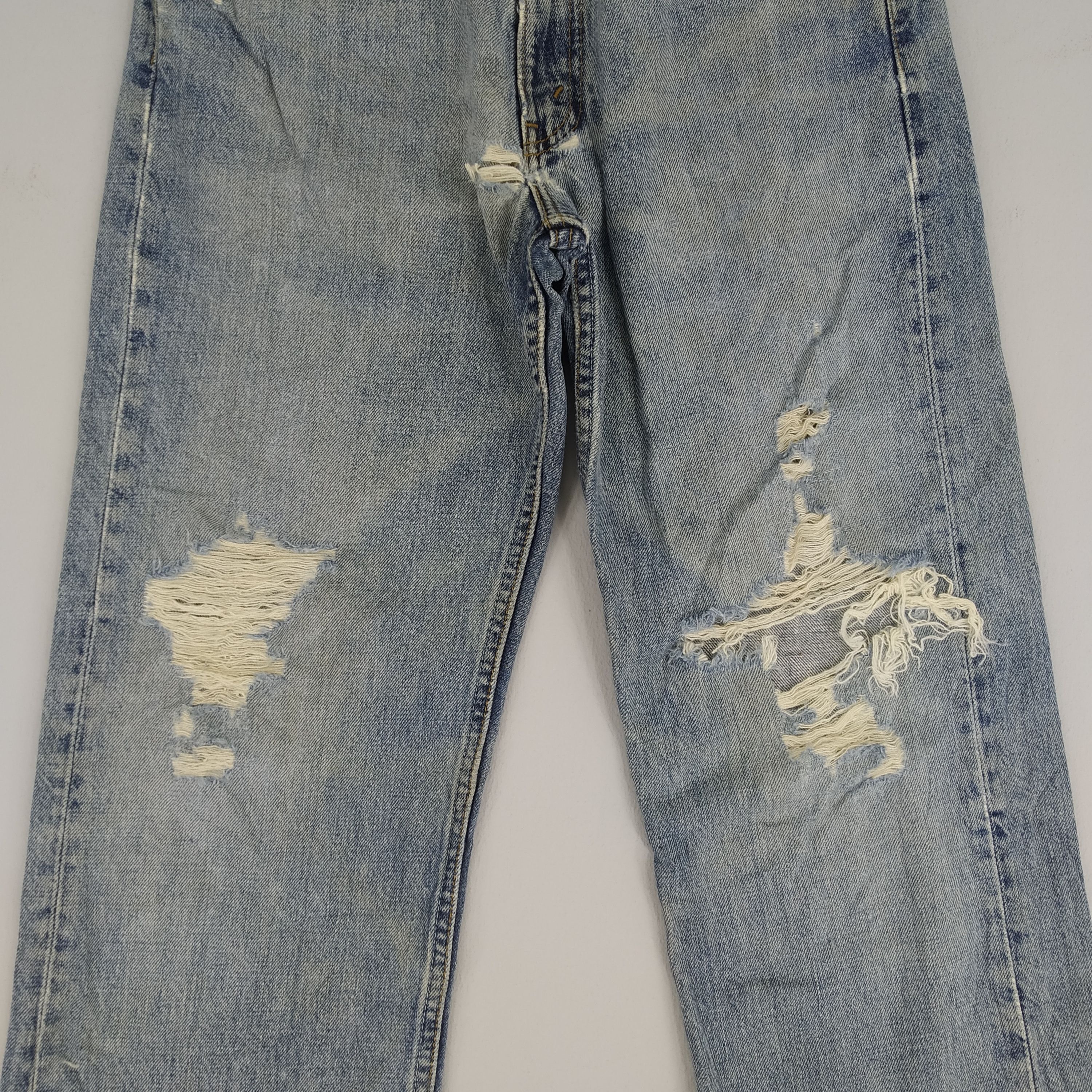 Levi's W28 Levi’s 512 Stone Wash Blue Denim Jeans Ripped Jeans Size US 28 / EU 44 - 3 Thumbnail