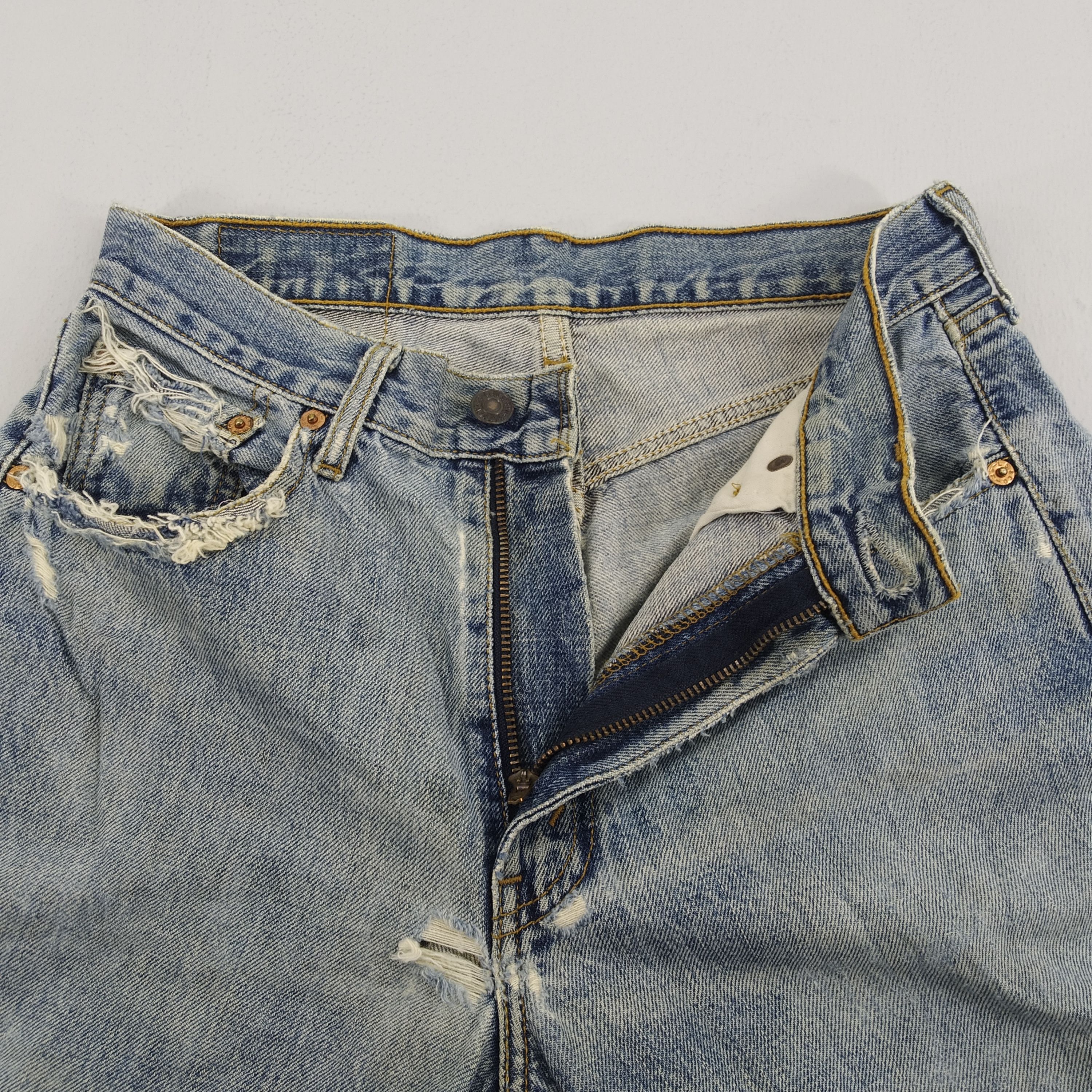 Levi's W28 Levi’s 512 Stone Wash Blue Denim Jeans Ripped Jeans Size US 28 / EU 44 - 12 Thumbnail