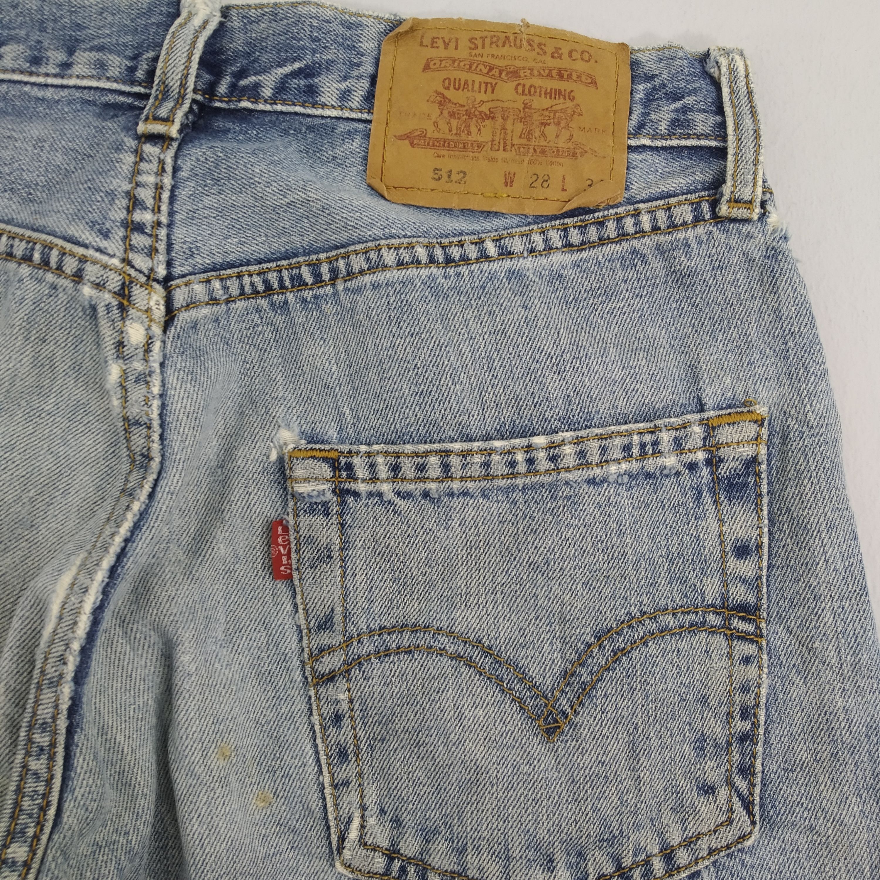 Levi's W28 Levi’s 512 Stone Wash Blue Denim Jeans Ripped Jeans Size US 28 / EU 44 - 7 Thumbnail