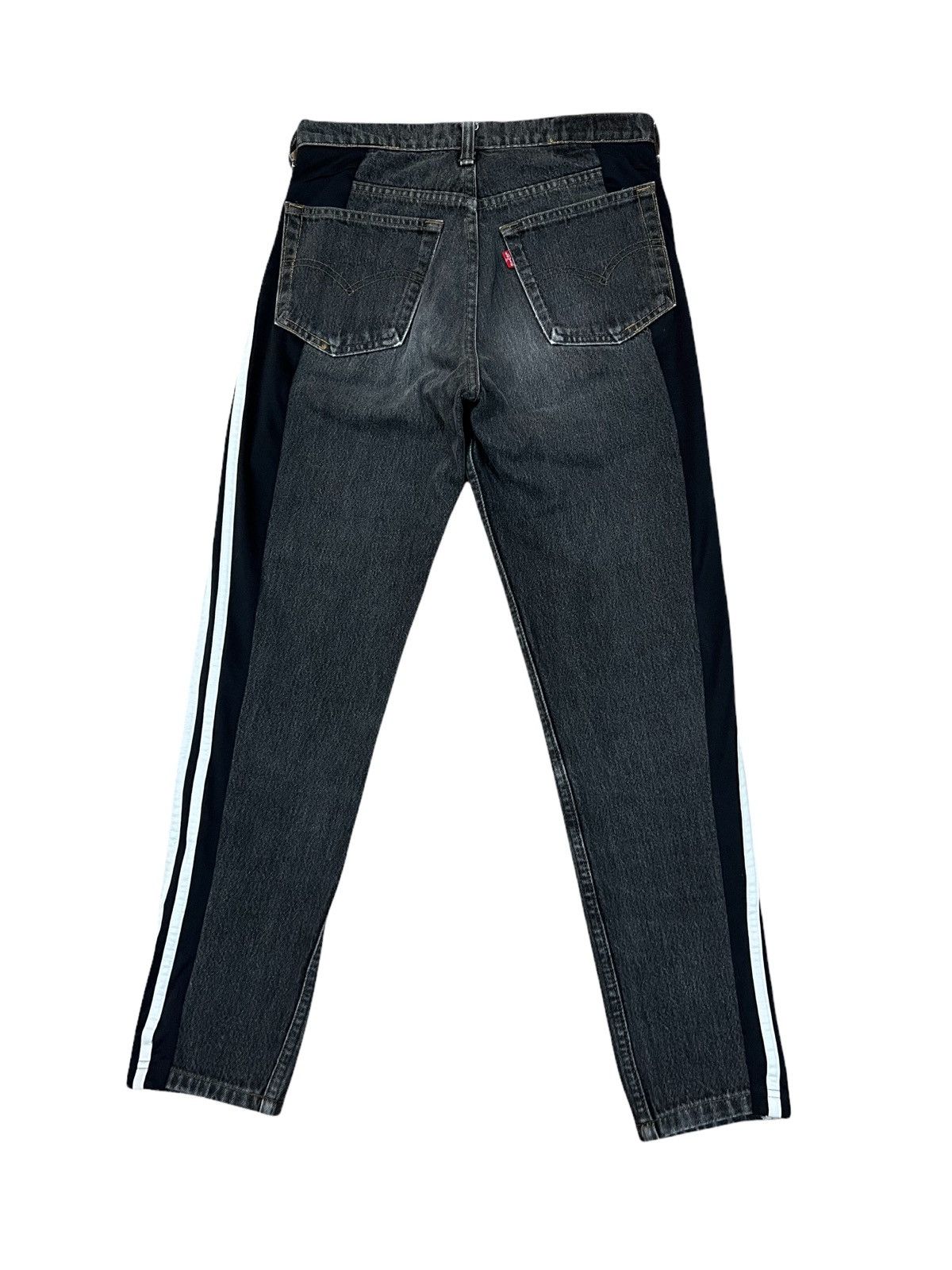 Levi's × Levi's Vintage Clothing Vintage Levis Hybrid Custom Cut Faded White Stripes Jeans Size US 26 / EU 42 - 1 Thumbnail