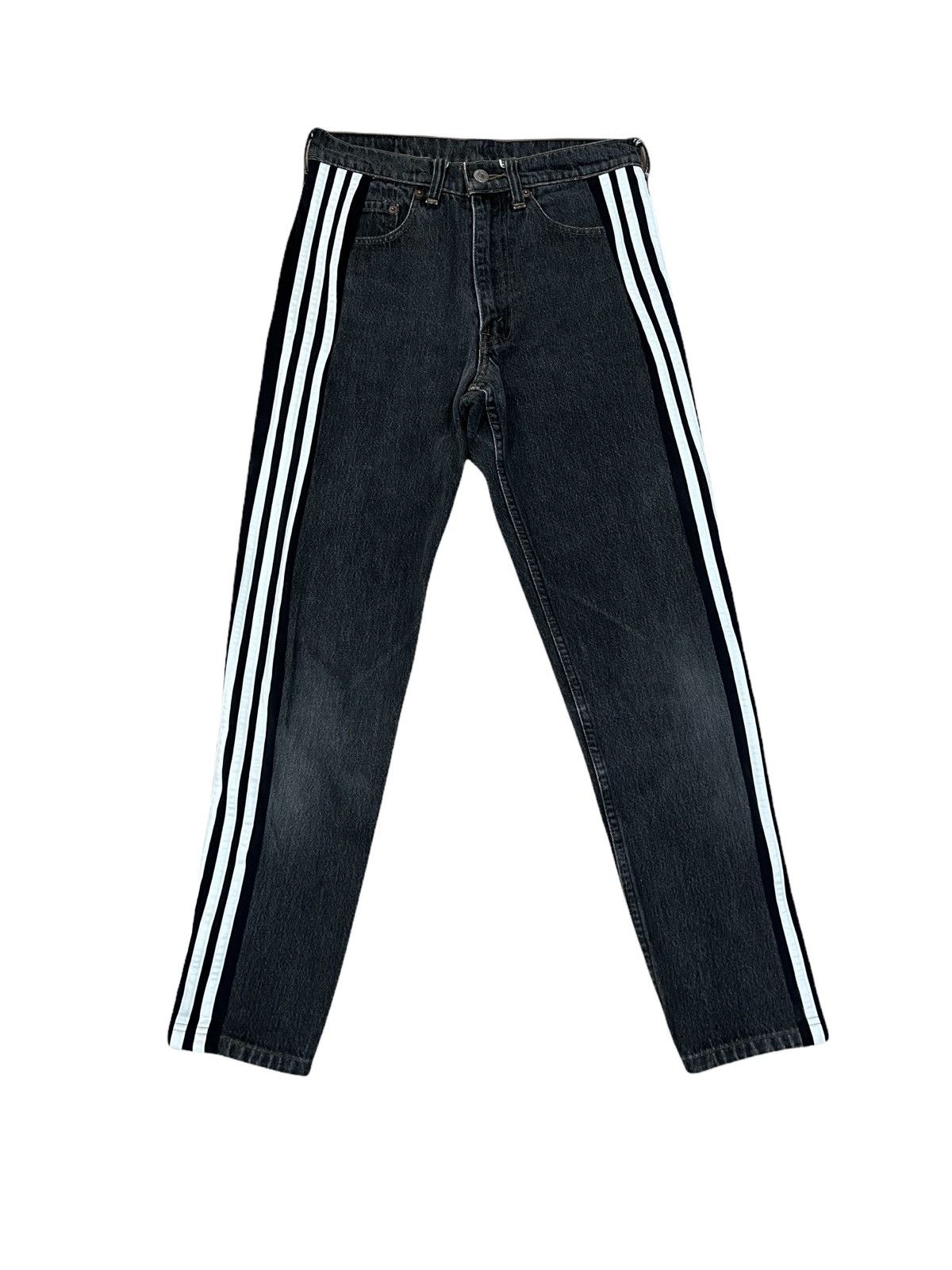 Levi's × Levi's Vintage Clothing Vintage Levis Hybrid Custom Cut Faded White Stripes Jeans Size US 26 / EU 42 - 2 Thumbnail