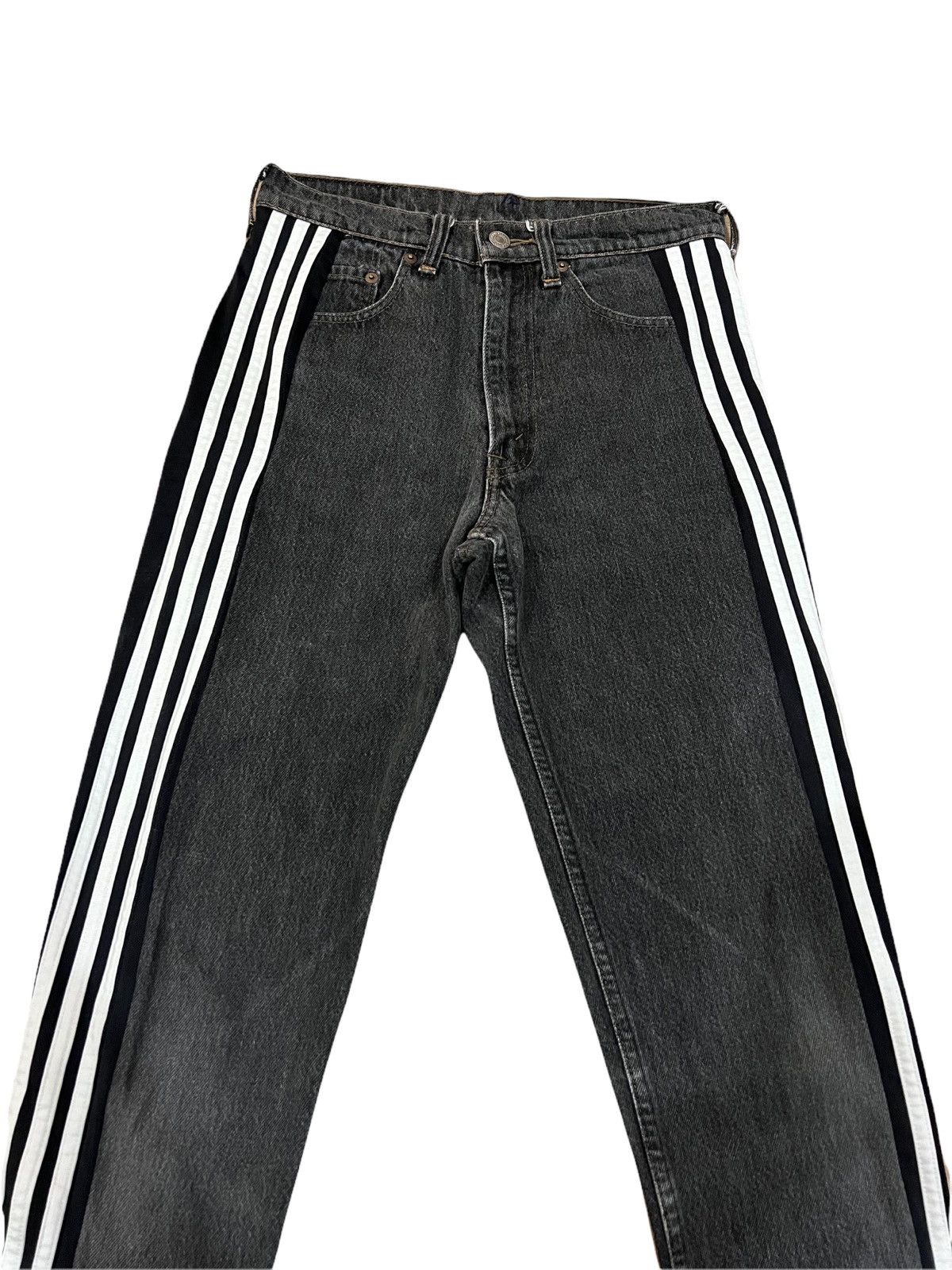 Levi's × Levi's Vintage Clothing Vintage Levis Hybrid Custom Cut Faded White Stripes Jeans Size US 26 / EU 42 - 3 Thumbnail