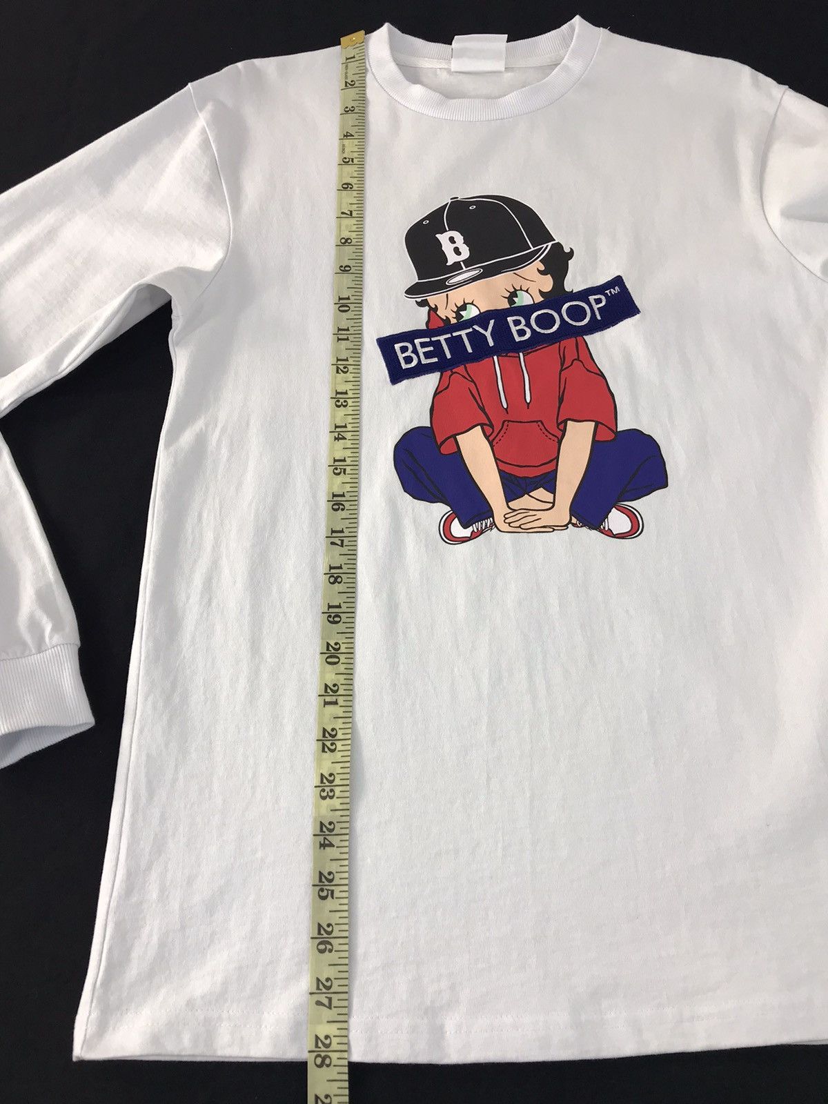 Anime Betty Boop Big Logo Ambroidery Long Sleeve Tee Size US S / EU 44-46 / 1 - 10 Thumbnail
