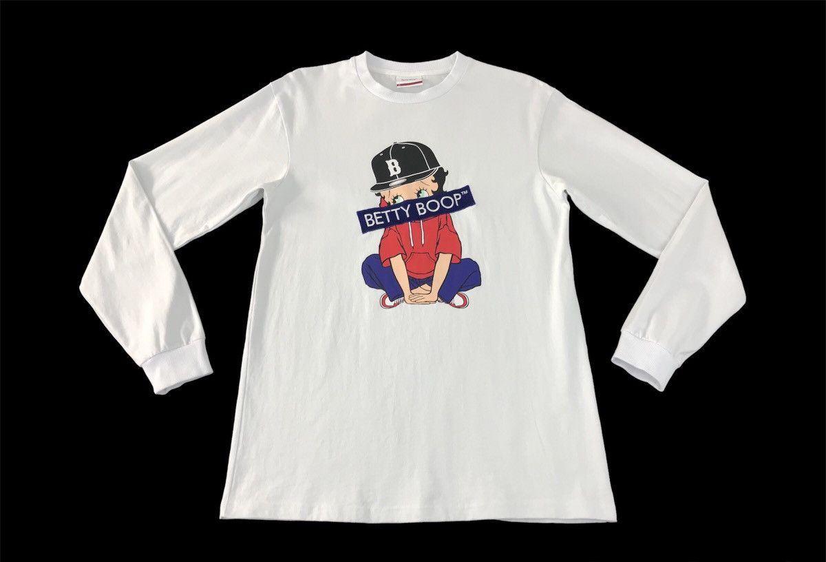 Anime Betty Boop Big Logo Ambroidery Long Sleeve Tee Size US S / EU 44-46 / 1 - 1 Thumbnail
