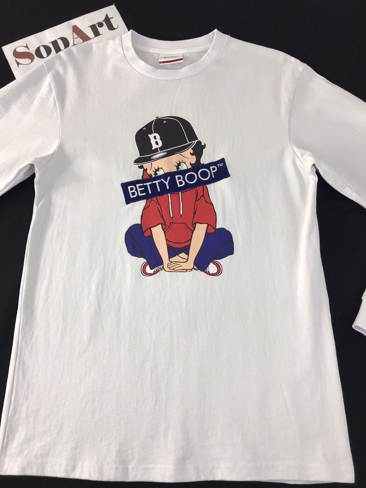 Anime Betty Boop Big Logo Ambroidery Long Sleeve Tee Size US S / EU 44-46 / 1 - 3 Thumbnail