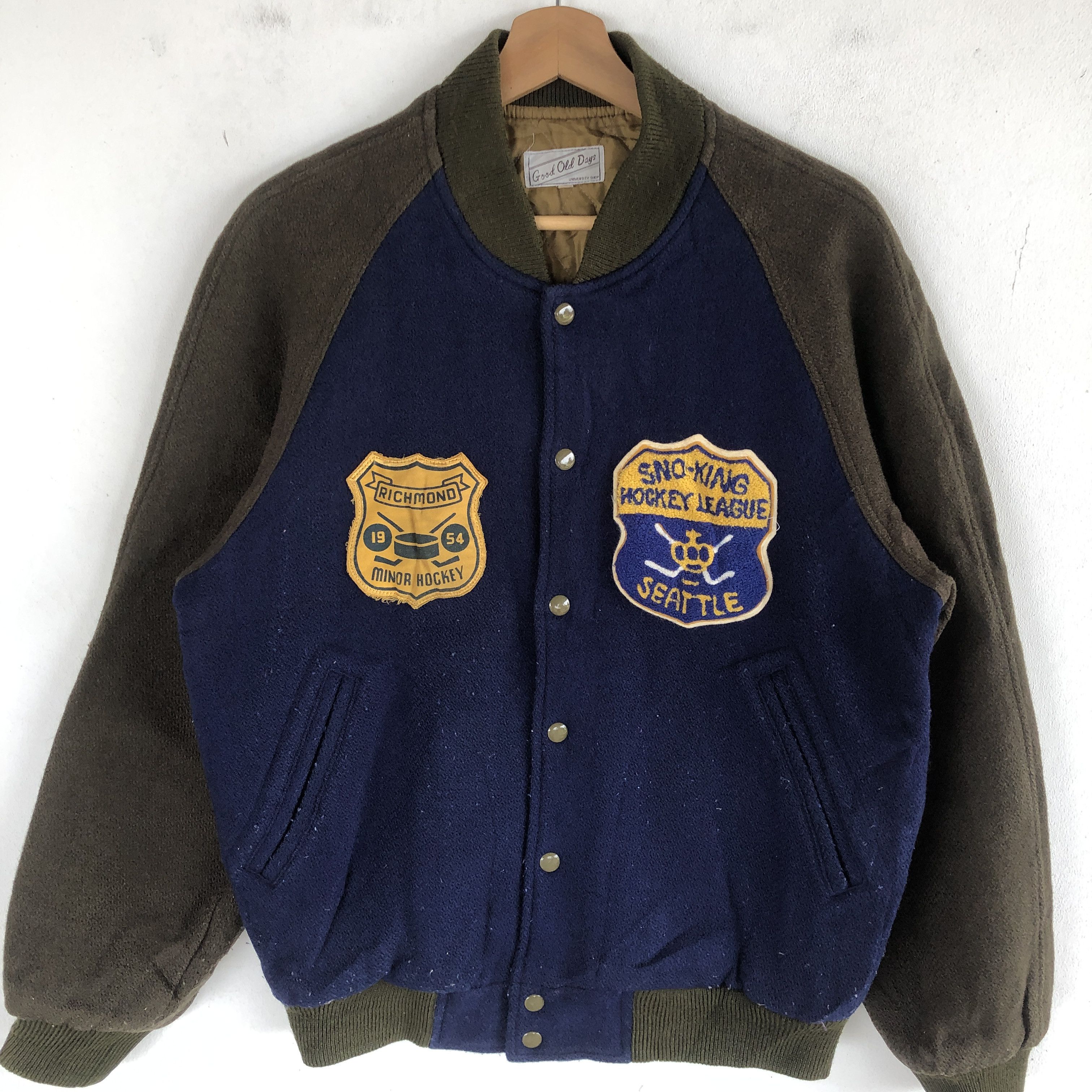 NEFF × Vintage Good Old Days Varsity Jackets Seattle Hockey Wool Jacket Size US M / EU 48-50 / 2 - 4 Thumbnail
