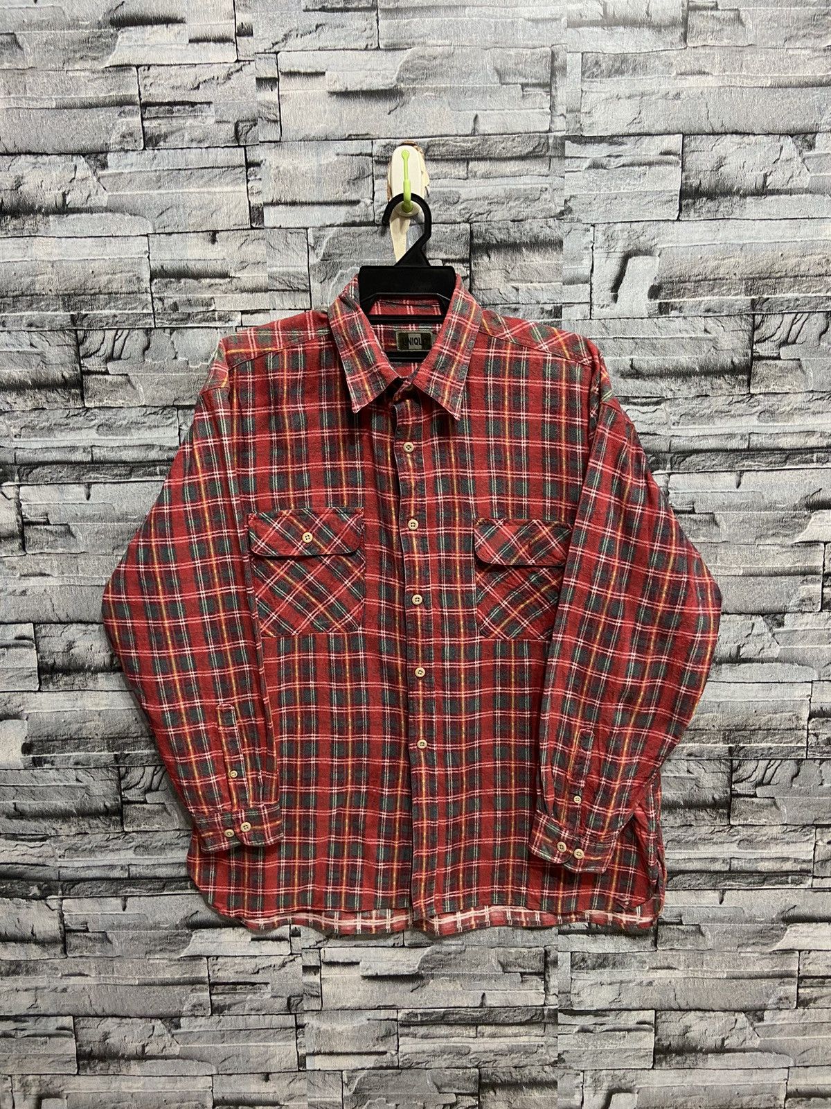 Japanese Brand Vintage Uniqlo Flannel double pocket plaid design Size US XL / EU 56 / 4 - 1 Thumbnail