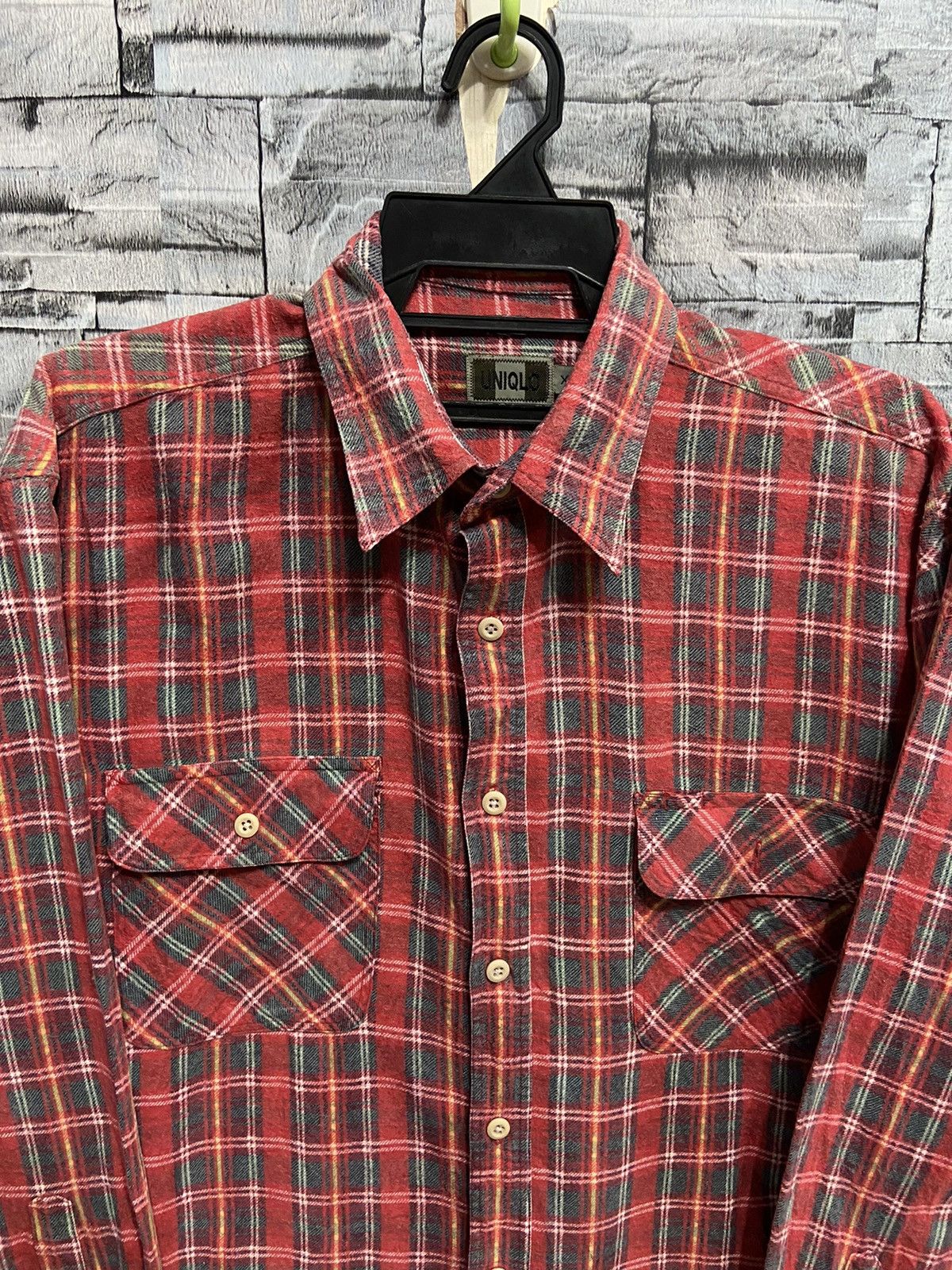 Japanese Brand Vintage Uniqlo Flannel double pocket plaid design Size US XL / EU 56 / 4 - 2 Thumbnail