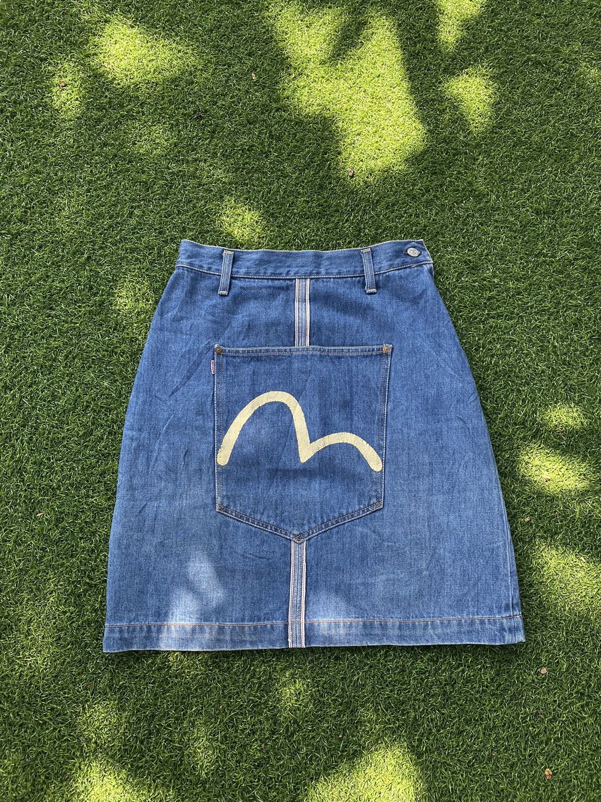 Evisu EVISU DONNA MINI SKIRT WITH BIG LOGO AND RED SELVEDGE Size 27" / US 4 / IT 40 - 1 Thumbnail