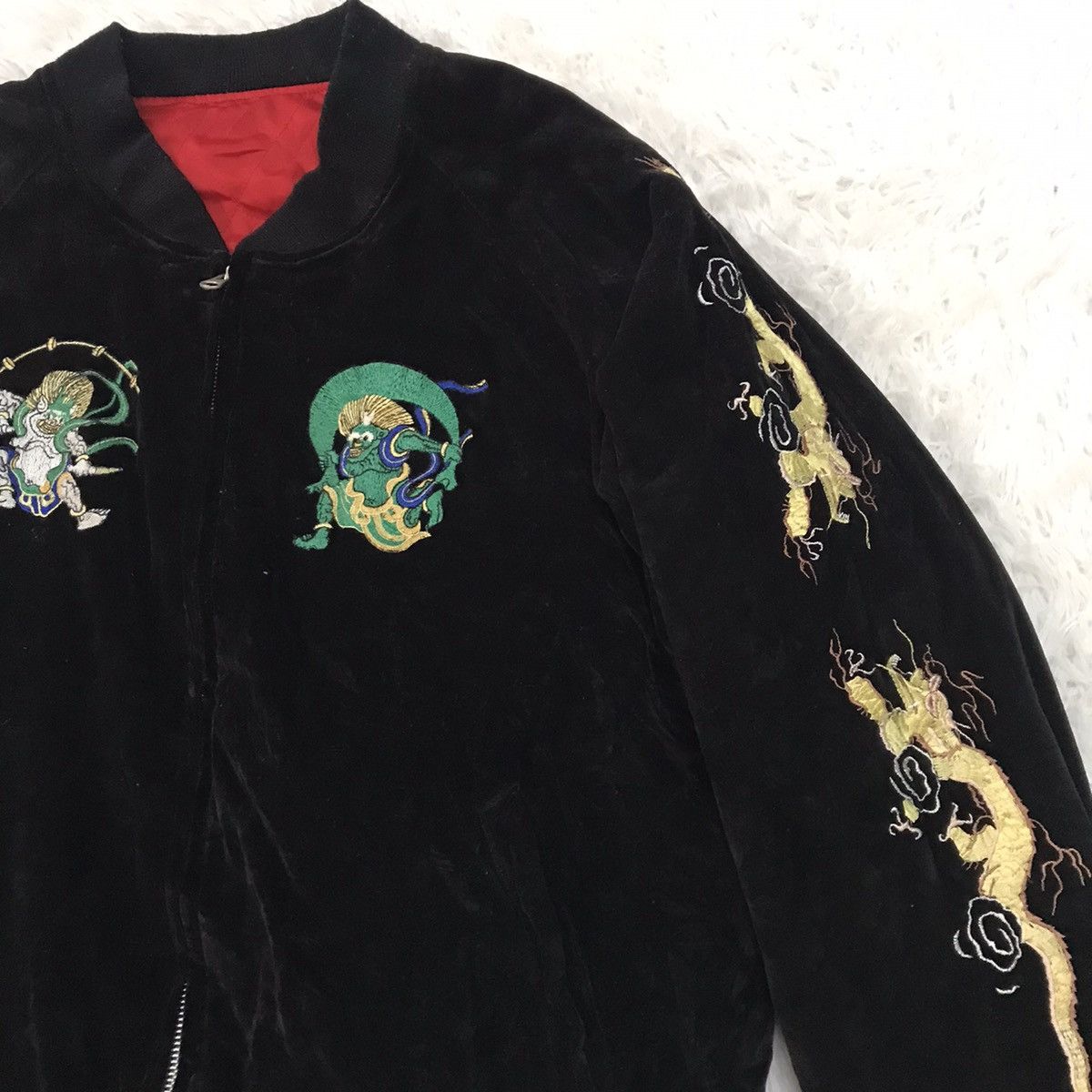 Japanese Brand Rare‼️Vtg Embroidery Velvet Sukajan Jacket Japan Yohosuka Size US M / EU 48-50 / 2 - 6 Thumbnail