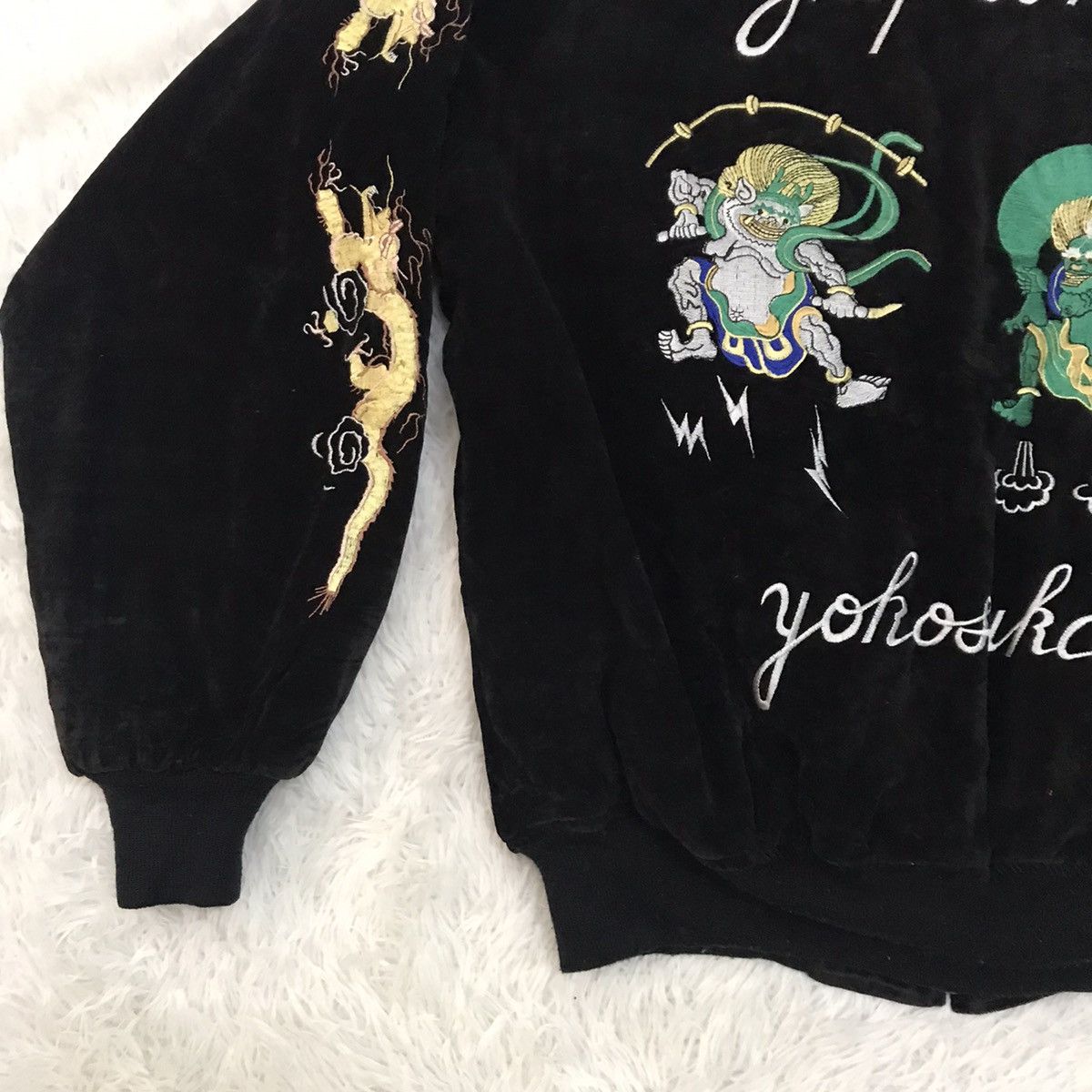 Japanese Brand Rare‼️Vtg Embroidery Velvet Sukajan Jacket Japan Yohosuka Size US M / EU 48-50 / 2 - 19 Thumbnail