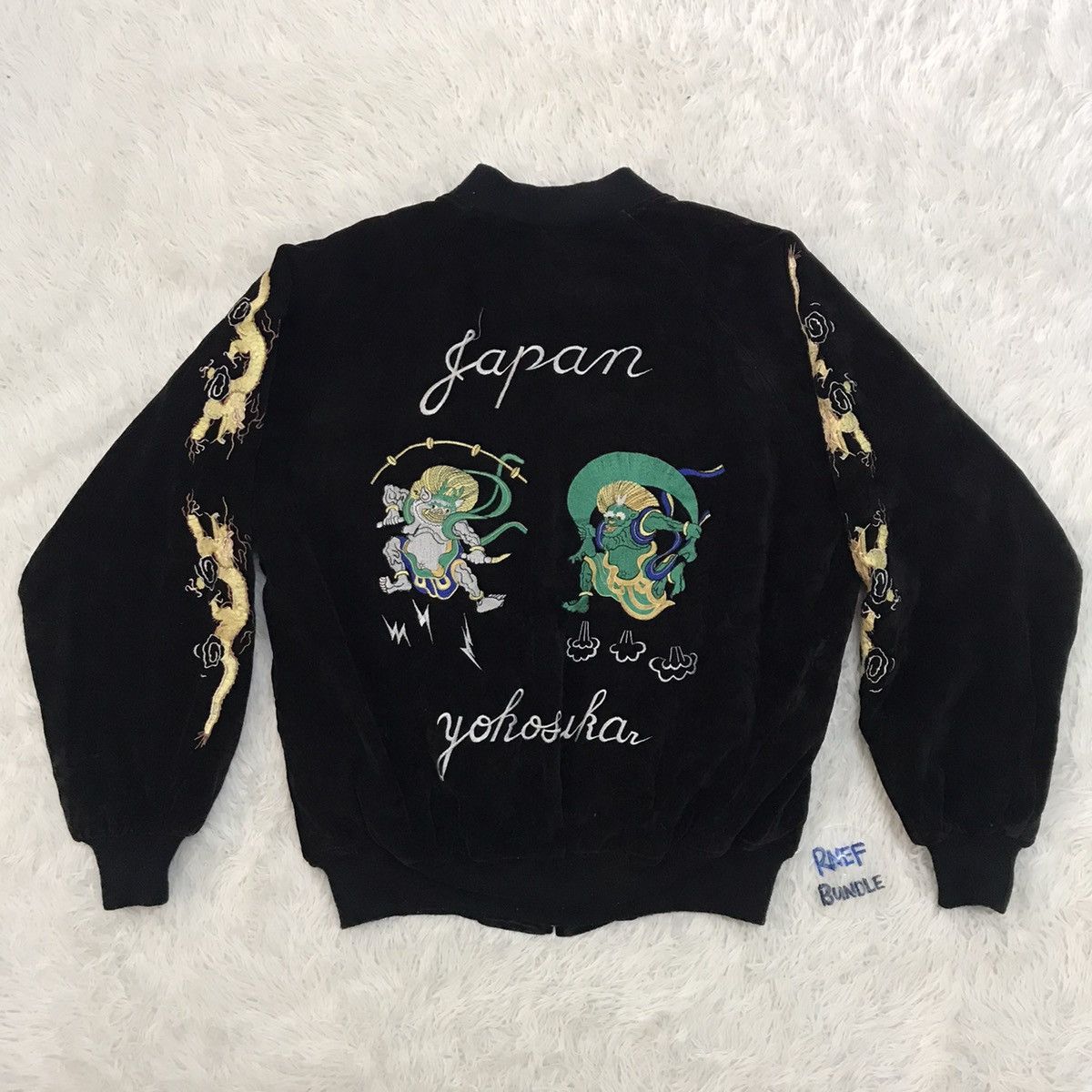 Japanese Brand Rare‼️Vtg Embroidery Velvet Sukajan Jacket Japan Yohosuka Size US M / EU 48-50 / 2 - 1 Thumbnail