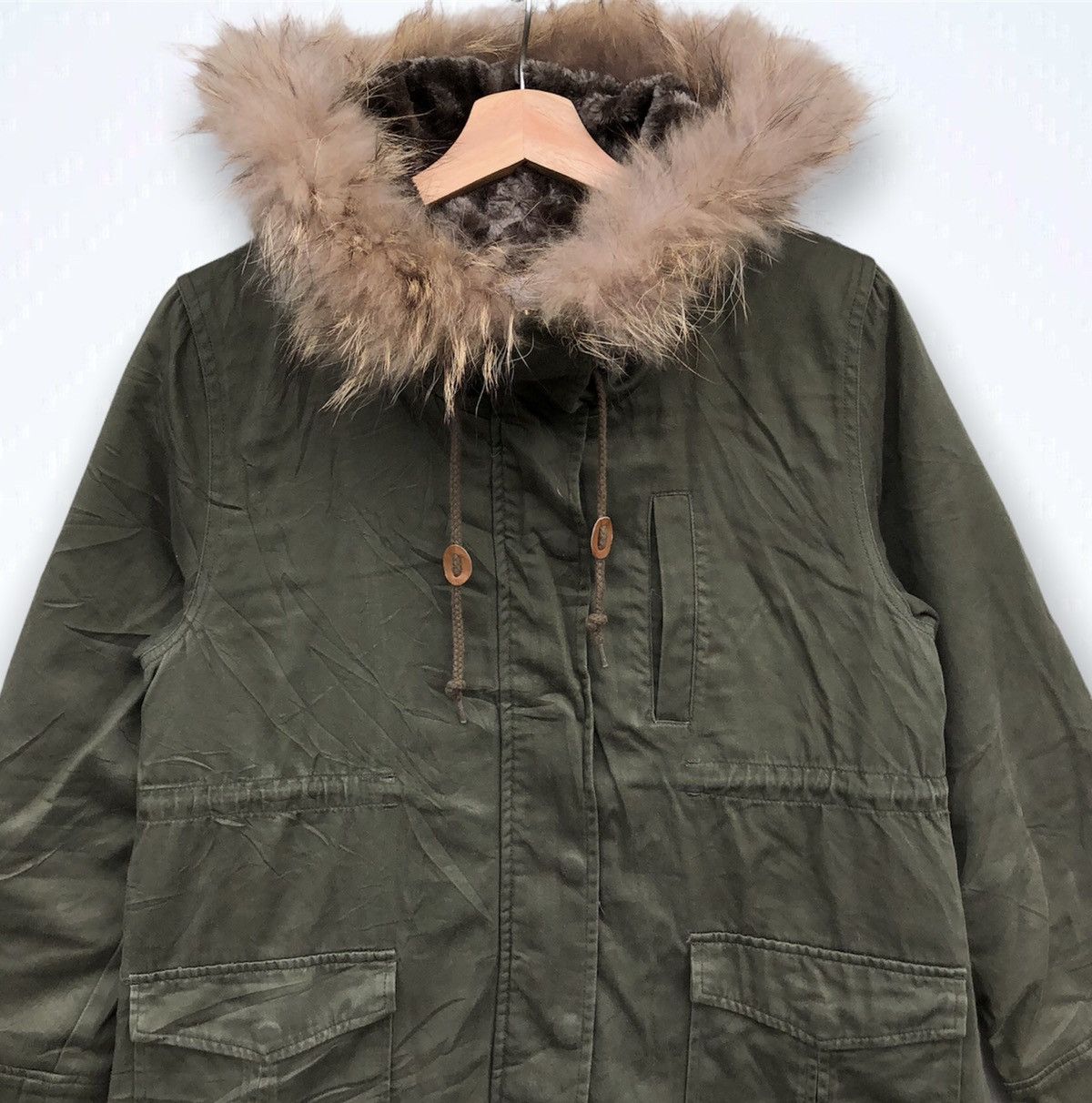 Japanese Brand × LOWRYS FARM Mink Fur Hoodie Lowrys Farm Military Parkas Size US M / EU 48-50 / 2 - 2 Thumbnail