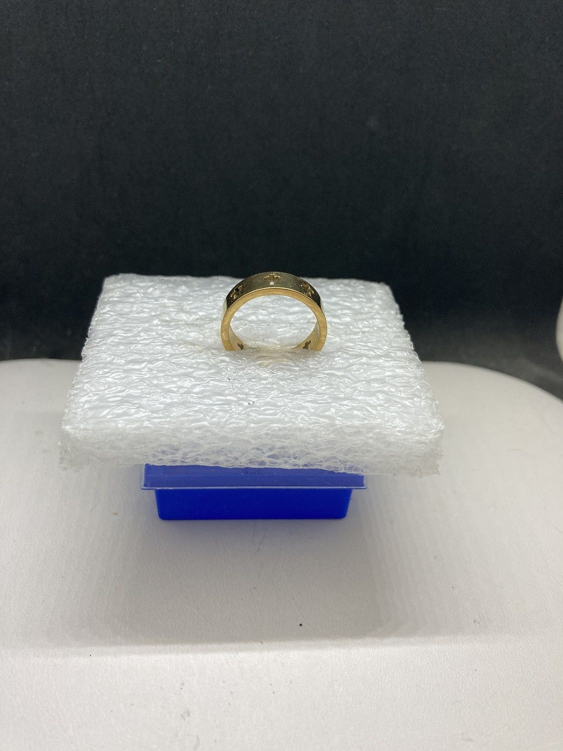Jewelry Cross Golden stainless steel ring - size 6 Size ONE SIZE - 2 Thumbnail